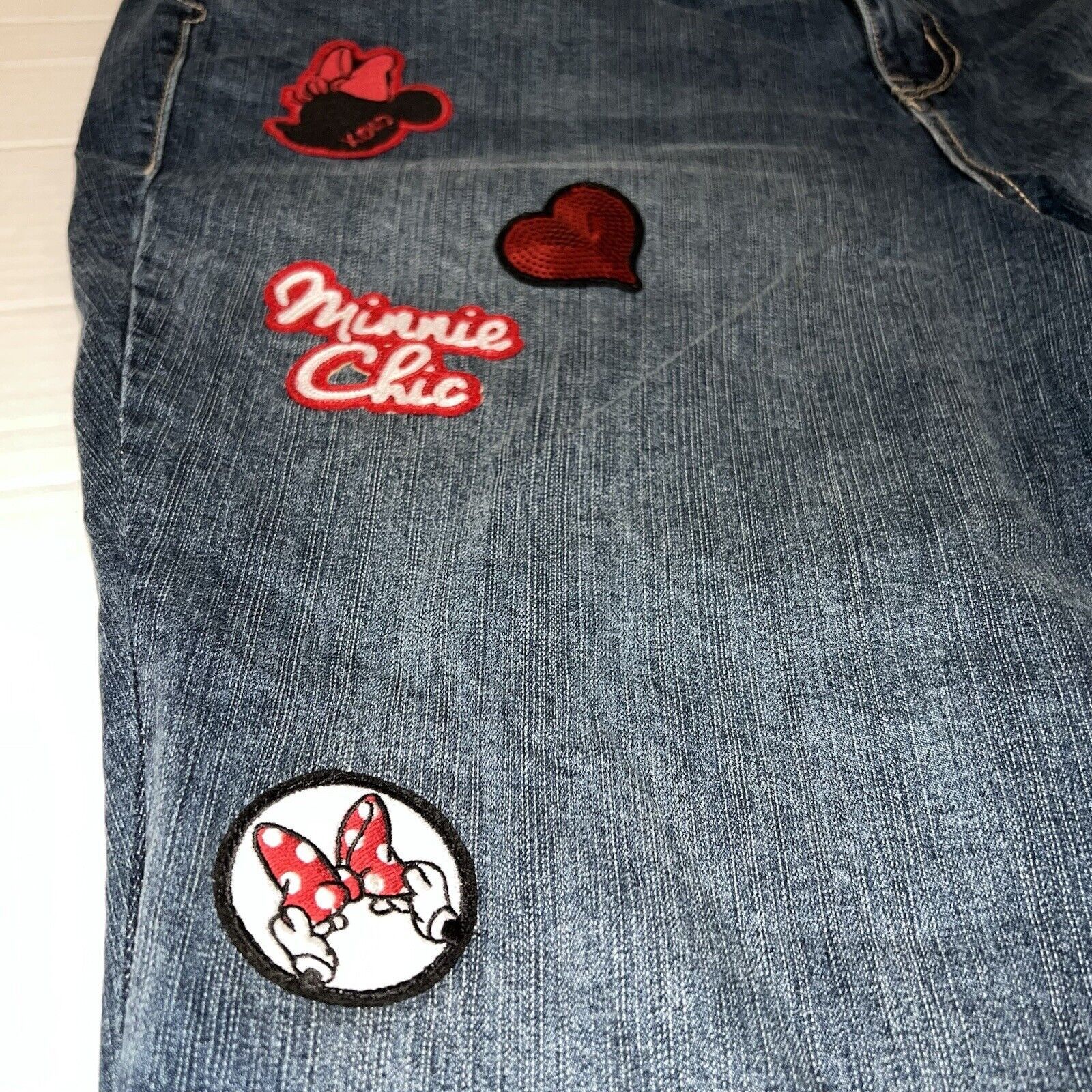 Disney Torrid Jeans Womens Plus 22 Disney Patches Skinny High Rise Size 22" - 4 Thumbnail