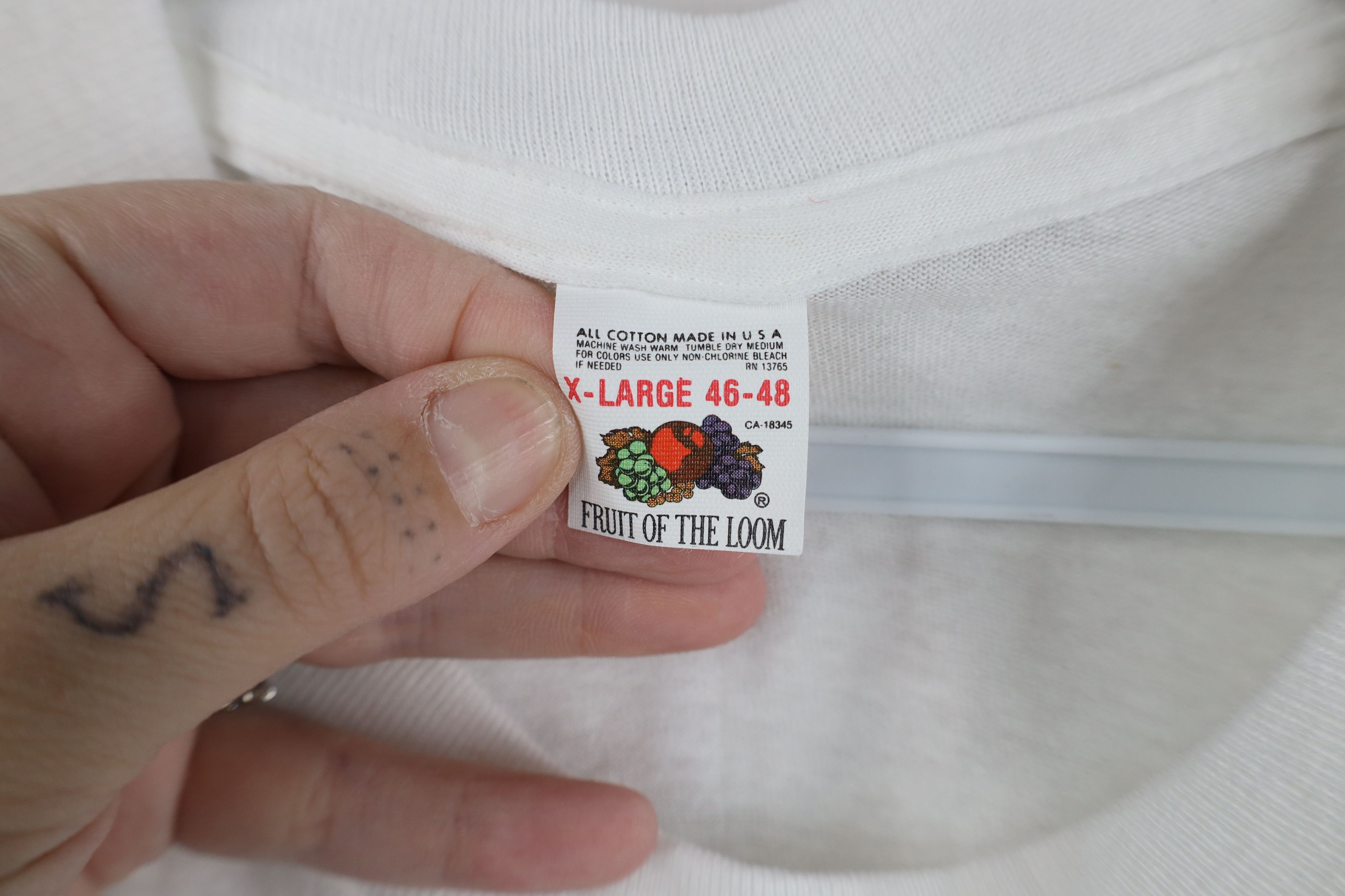 Vintage Vintage 90s Streetwear Cotton Short Sleeve T-Shirt White USA Size US XL / EU 56 / 4 - 6 Thumbnail