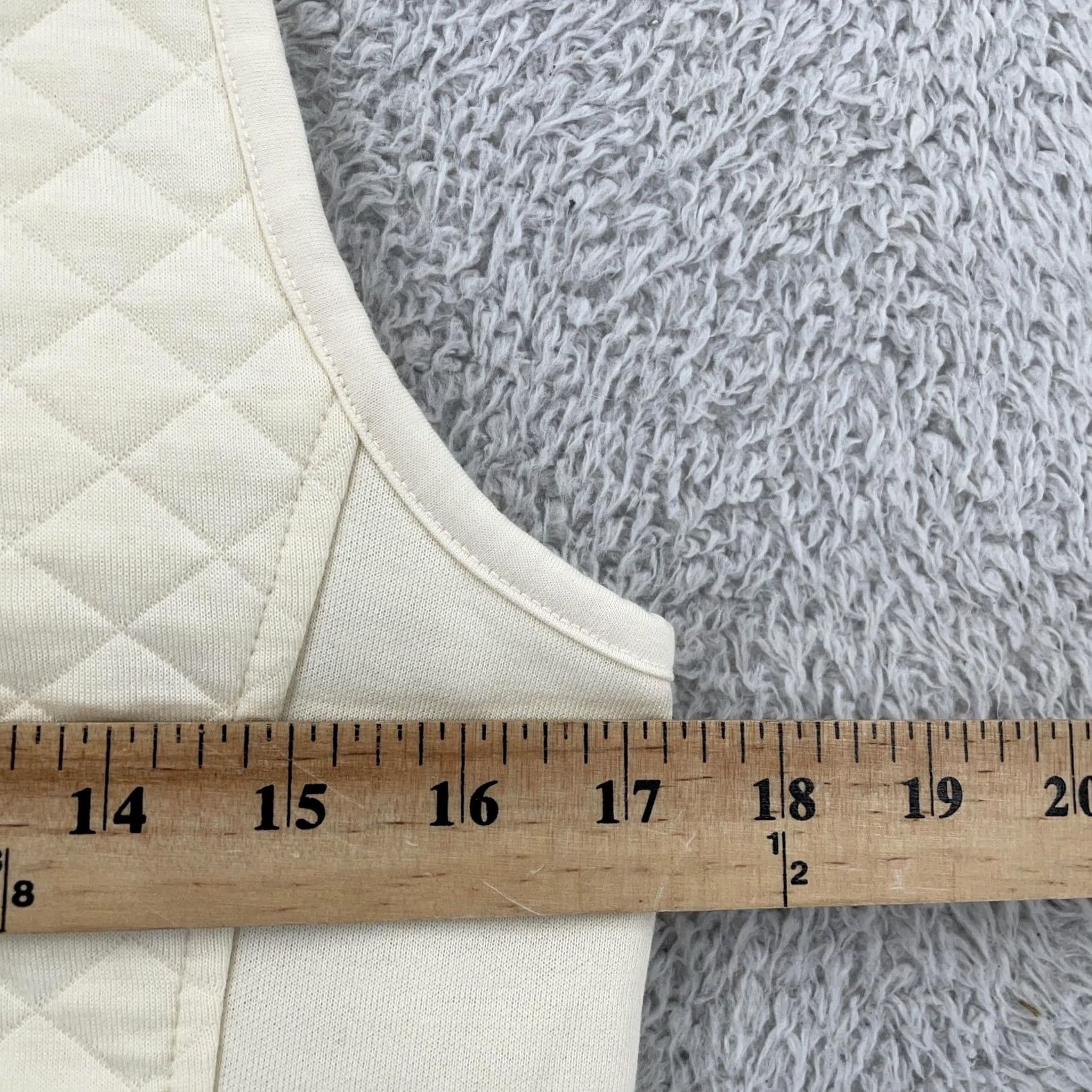 Vintage L.L. Bean Quilted Vest Womens M Ivory Warm Soft Fleece Lined Zip Up Vintage No Size M / US 6-8 / IT 42-44 - 6 Thumbnail