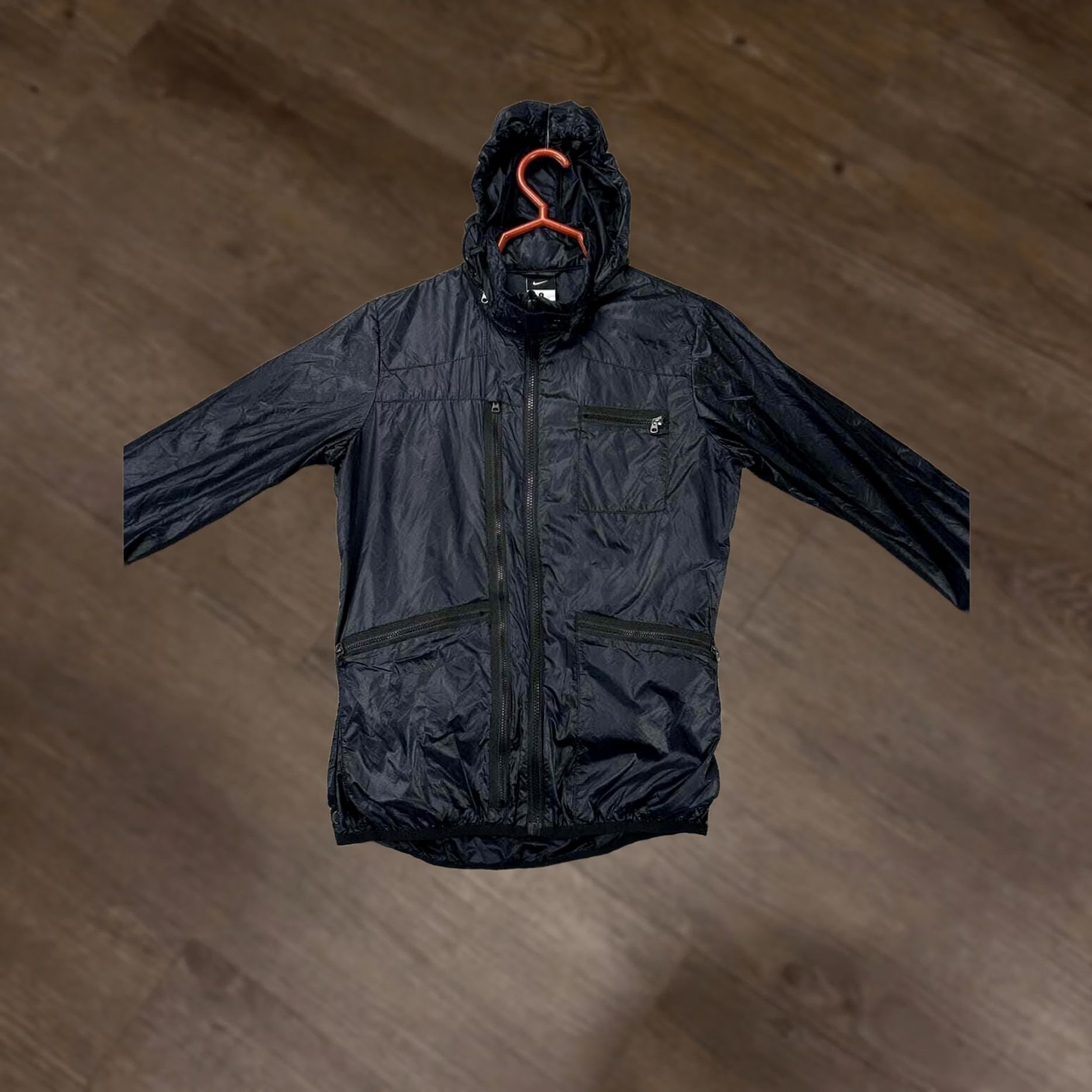 Nike Nike Jacket Womens Small Black Nylon Full Zip Packable Hooded Lightweight Ladies Size S / US 4 / IT 40 - 1 Thumbnail