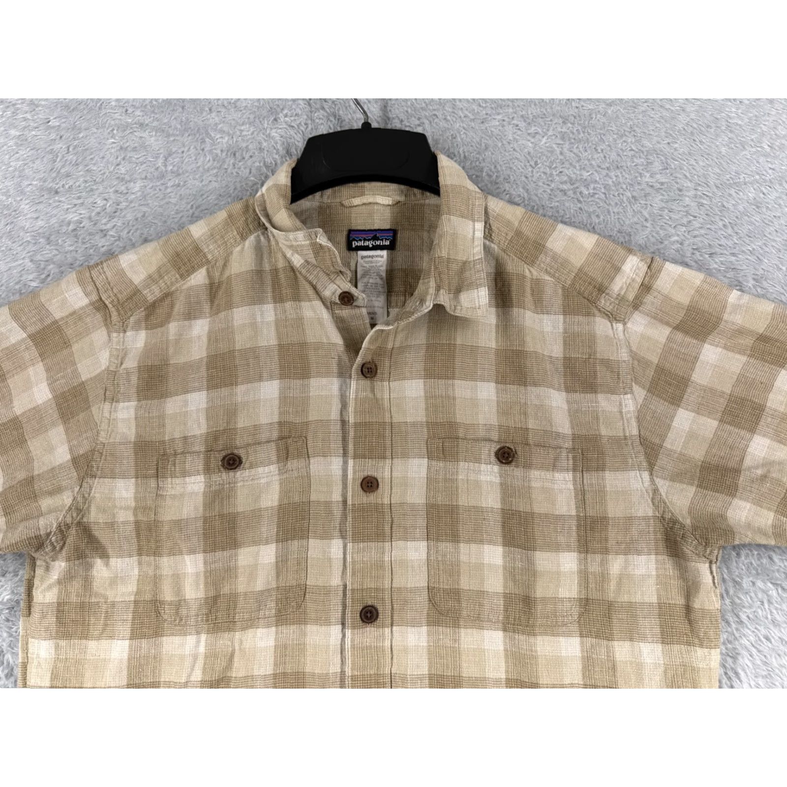 Patagonia VINTAGE Patagonia Shirt Adult Medium Beige Plaid Hemp Button-Up Pocket Size US M / EU 48-50 / 2 - 4 Thumbnail