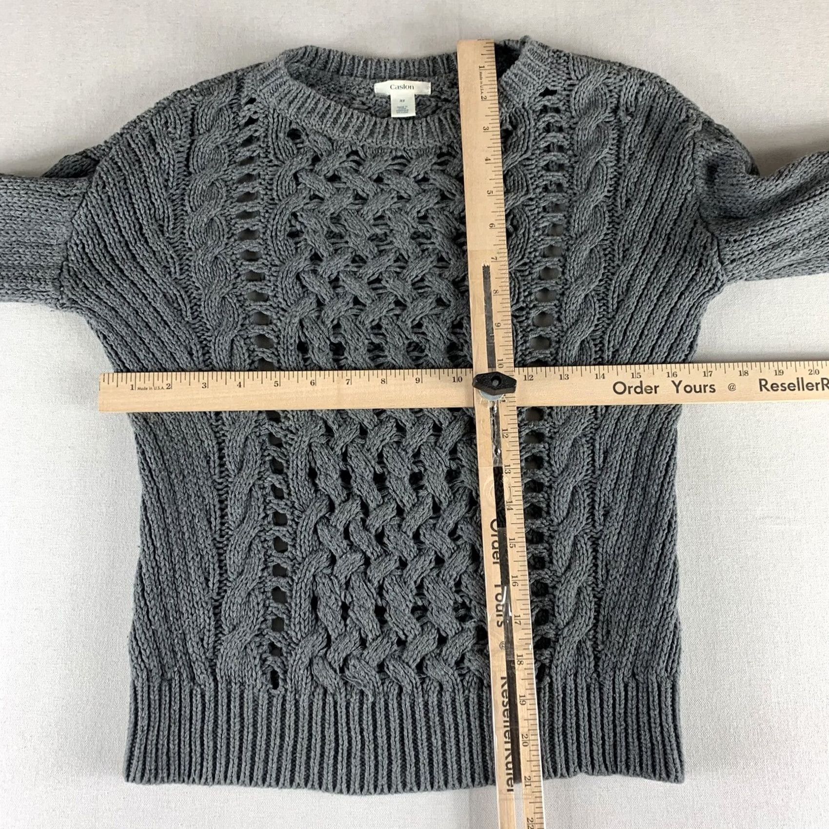 Vintage CASLON Sweater Womens XS Gray Thick Knit Long Sleeve Crewneck Size XS / US 0-2 / IT 36-38 - 4 Thumbnail