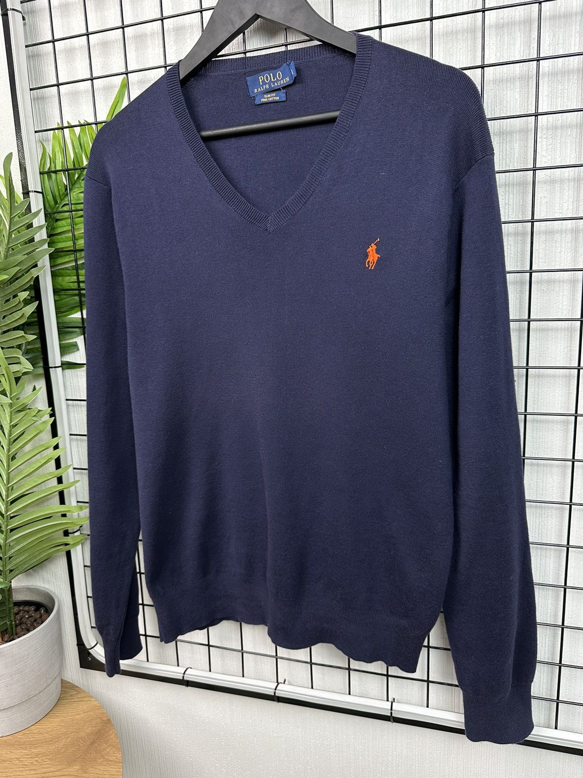 Polo Ralph Lauren × Ralph Lauren × Vintage Vintage Polo Ralph Lauren Orange Logo Men L Light Sweater Size US L / EU 52-54 / 3 - 3 Thumbnail