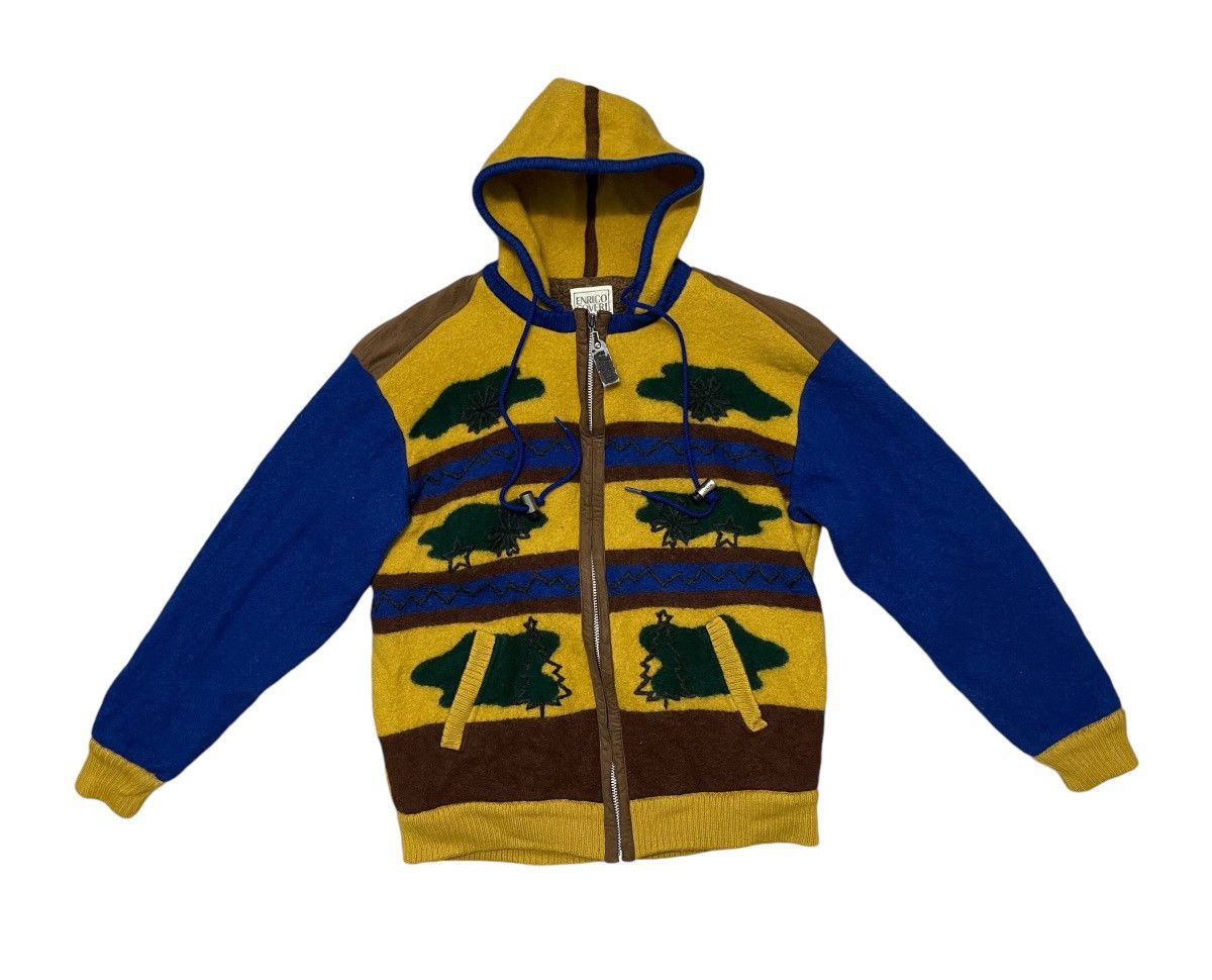 Enrico Coveri × Japanese Brand 90s ENRICO COVERI WOOL ZIPPER HOOD JACKET RARE Size US S / EU 44-46 / 1 - 2 Thumbnail
