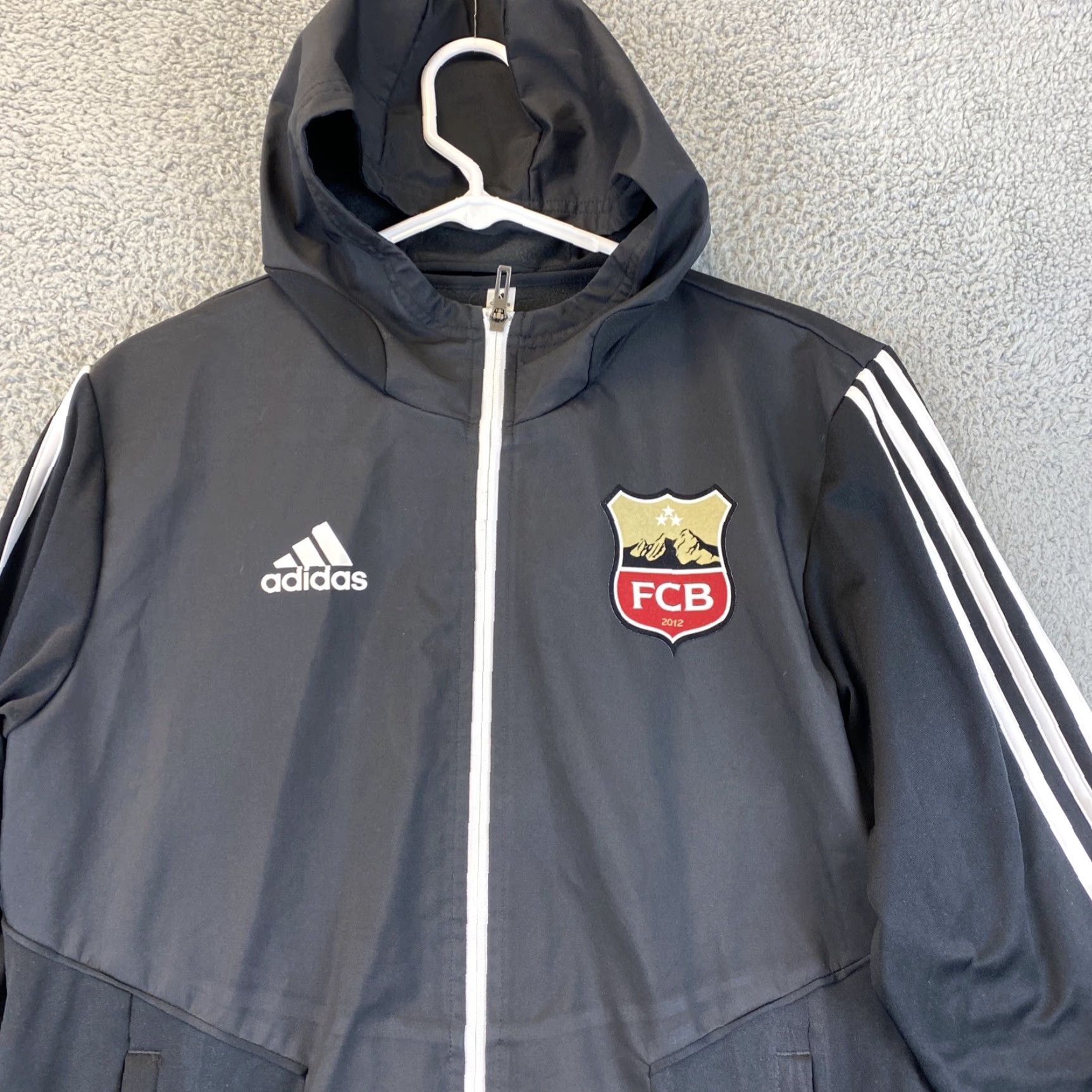 Adidas Adidas Mens Sport Lined Jacket Light Insulated Black Size S FCB / 68-24 Size US S / EU 44-46 / 1 - 2 Thumbnail