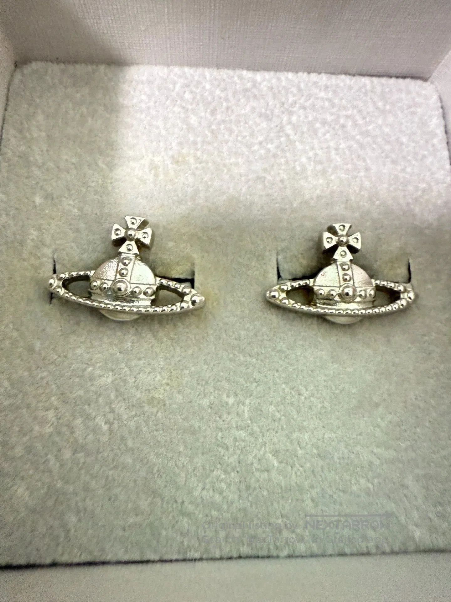 Vintage vintage silver saturn earrings. Size ONE SIZE - 1 Thumbnail