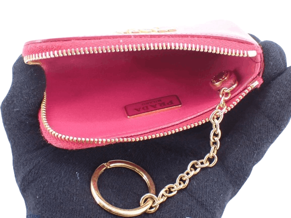 Prada Prada Saffiano Metal Zippy Pink Key Holder Size ONE SIZE - 4 Thumbnail