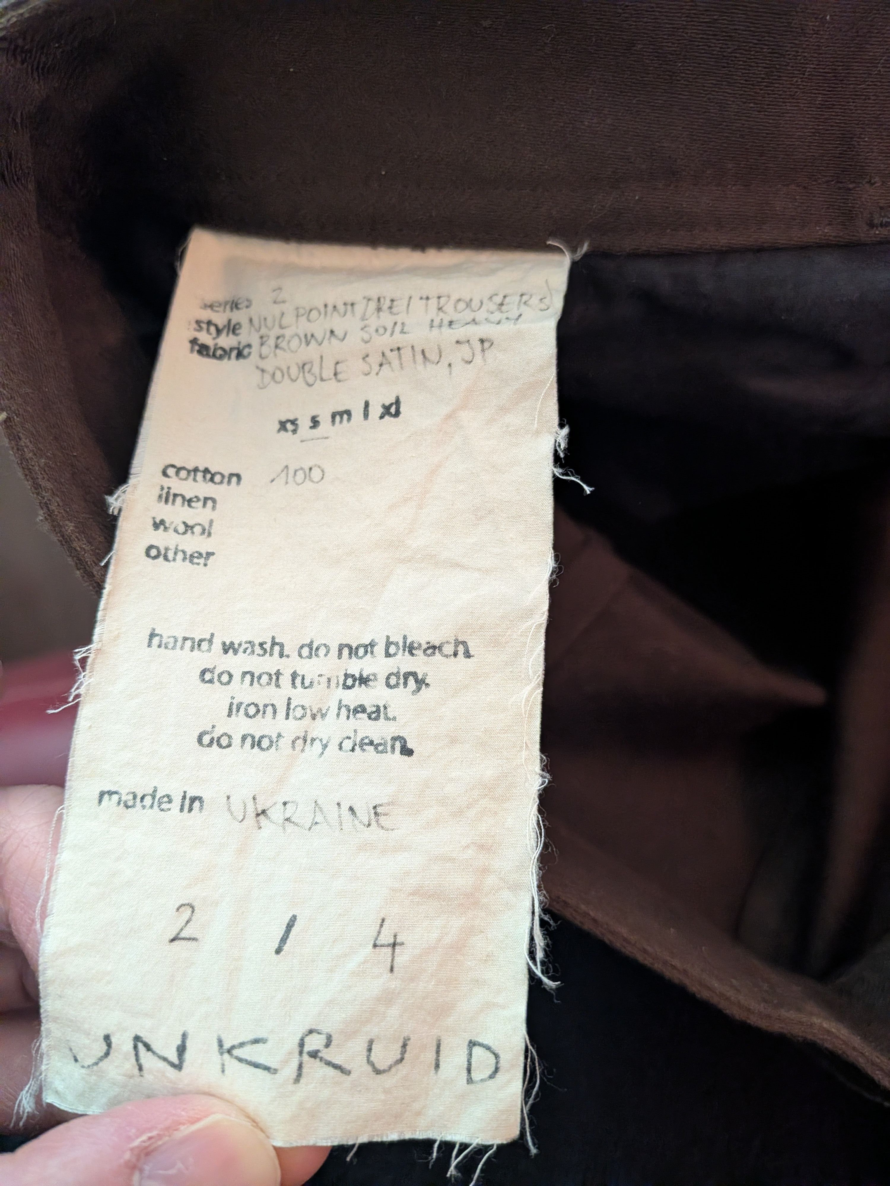 Other Unkruid Nulpointdrei Trousers, Brown Heavy Double Satin Size US 31 - 5 Thumbnail
