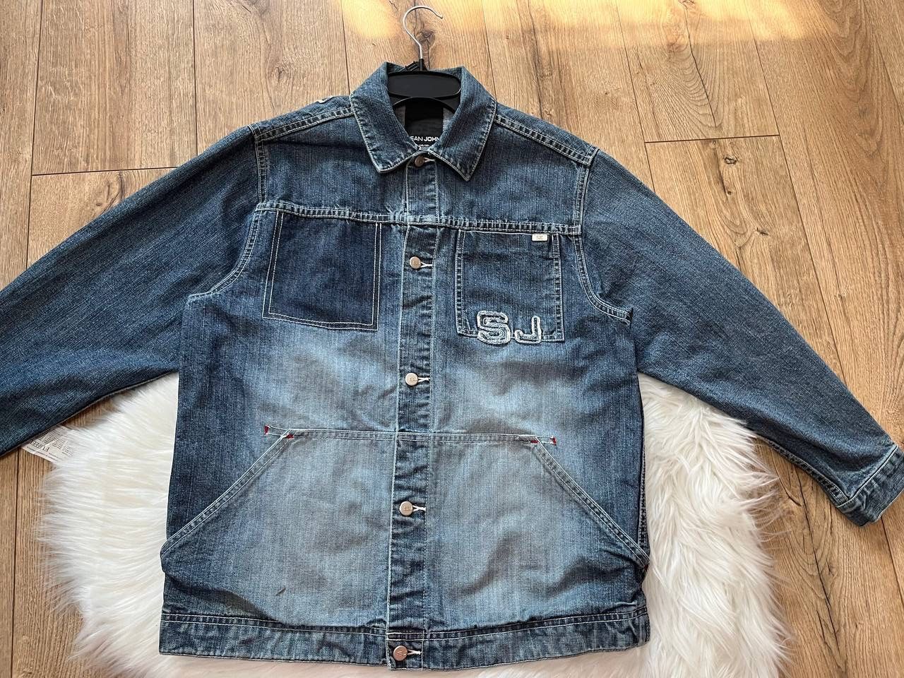 Sean John SEAN JOHN Vintage Distressed Logo Denim Jacket Size US S / EU 44-46 / 1 - 2 Thumbnail