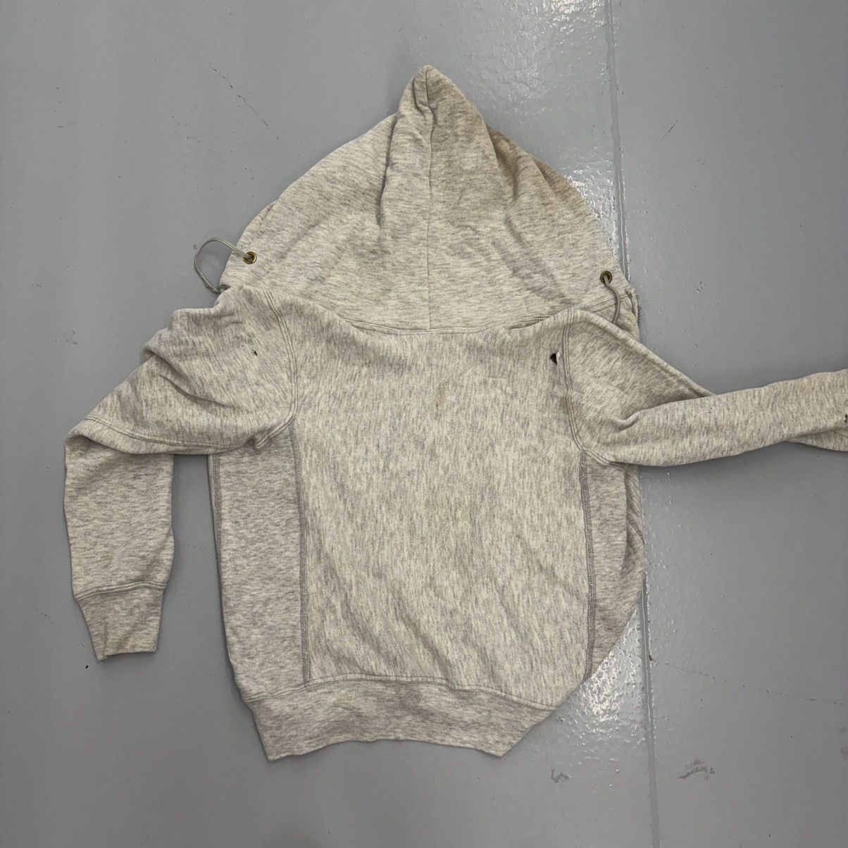 Champion Vintage 90s Champion Grey Distressed Blank Full Zip Hoodie Size XS / US 0-2 / IT 36-38 - 4 Thumbnail