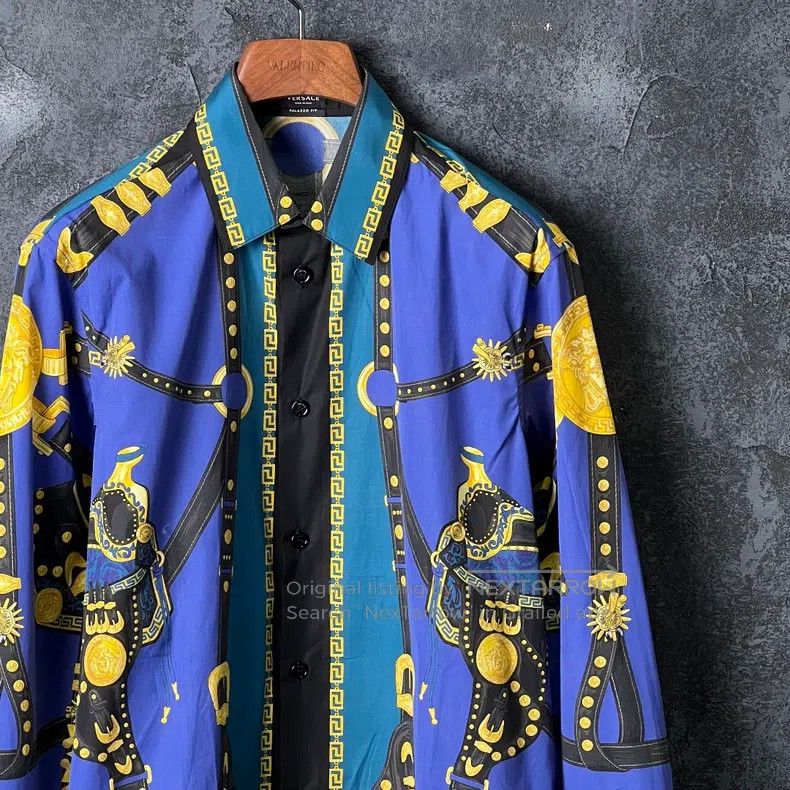 Versace Versace Multi-element printed cotton long-sleeved shirt Size US M / EU 48-50 / 2 - 3 Thumbnail
