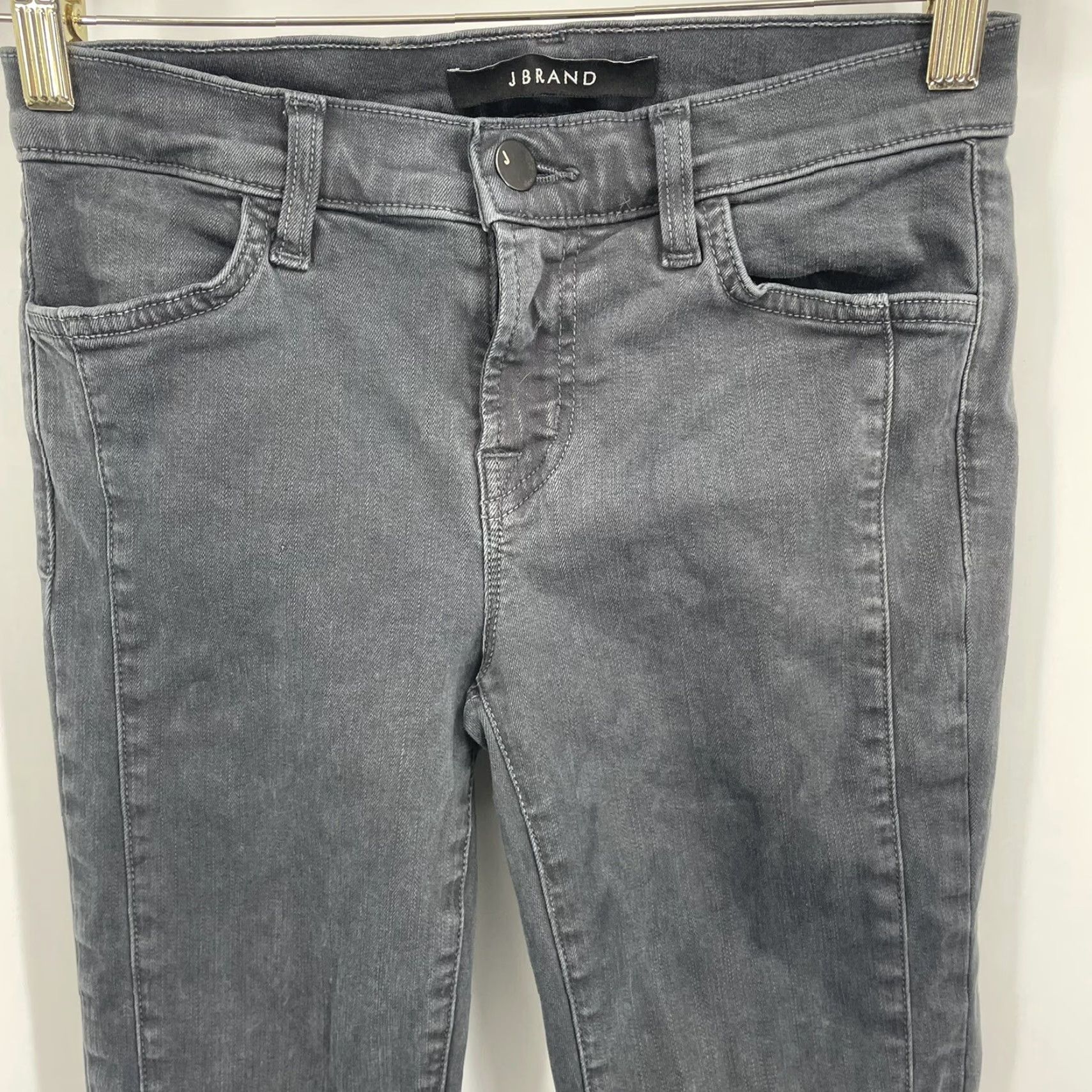J Brand J Brand Suvi Chrome Jeans Women's 25 Skinny Cropped Gray Button Ankle Moto Size 42" / US 20 - 2 Thumbnail