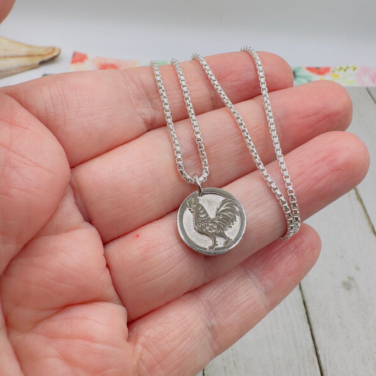 The Unbranded Brand Sterling Silver Chinese Zodiac Rooster Necklace Size ONE SIZE - 7 Thumbnail