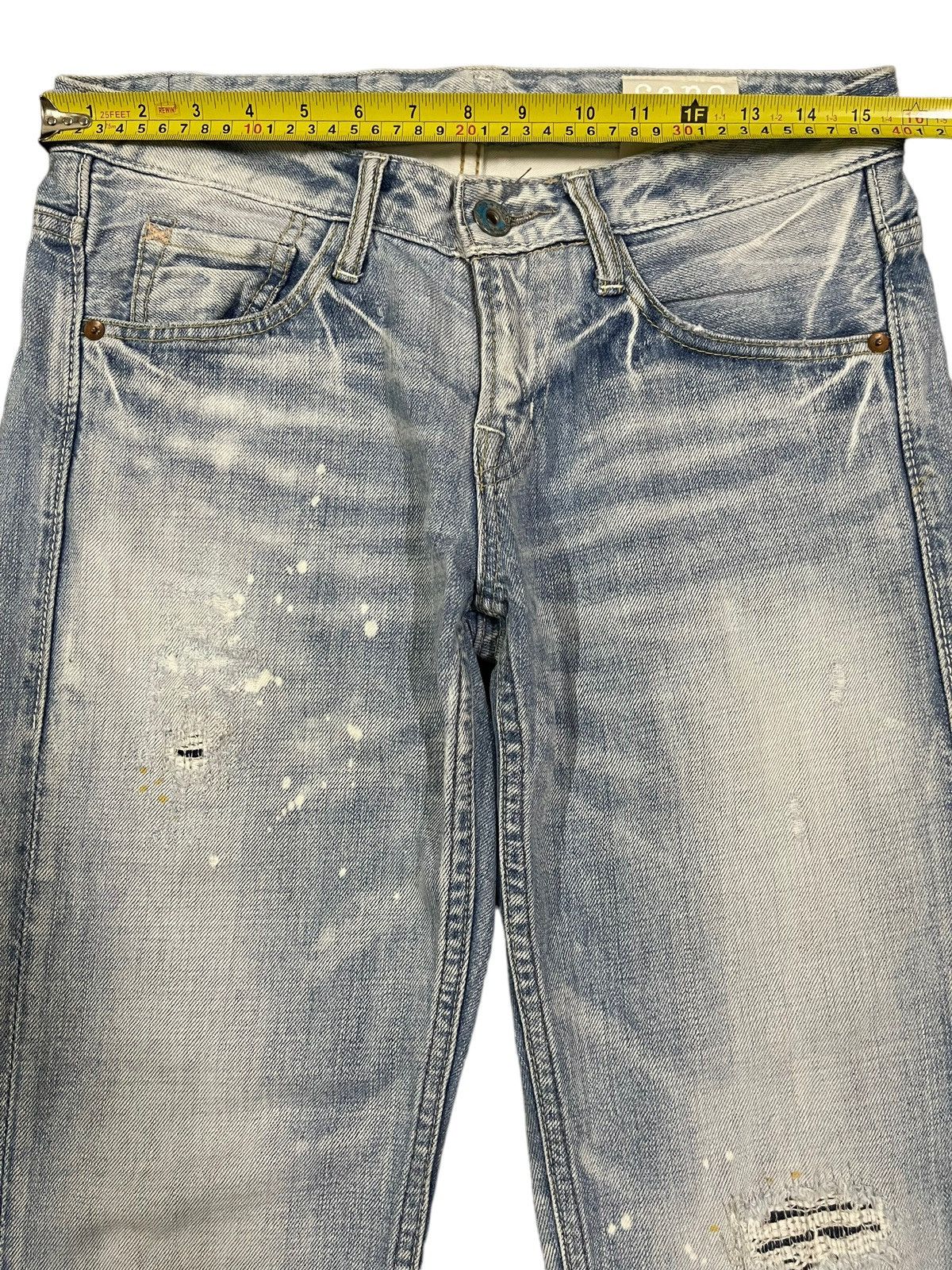 14th Addiction Vintage Y2K Japanese Faded Wash Whisker Painted Distressed Size US 31 - 10 Thumbnail