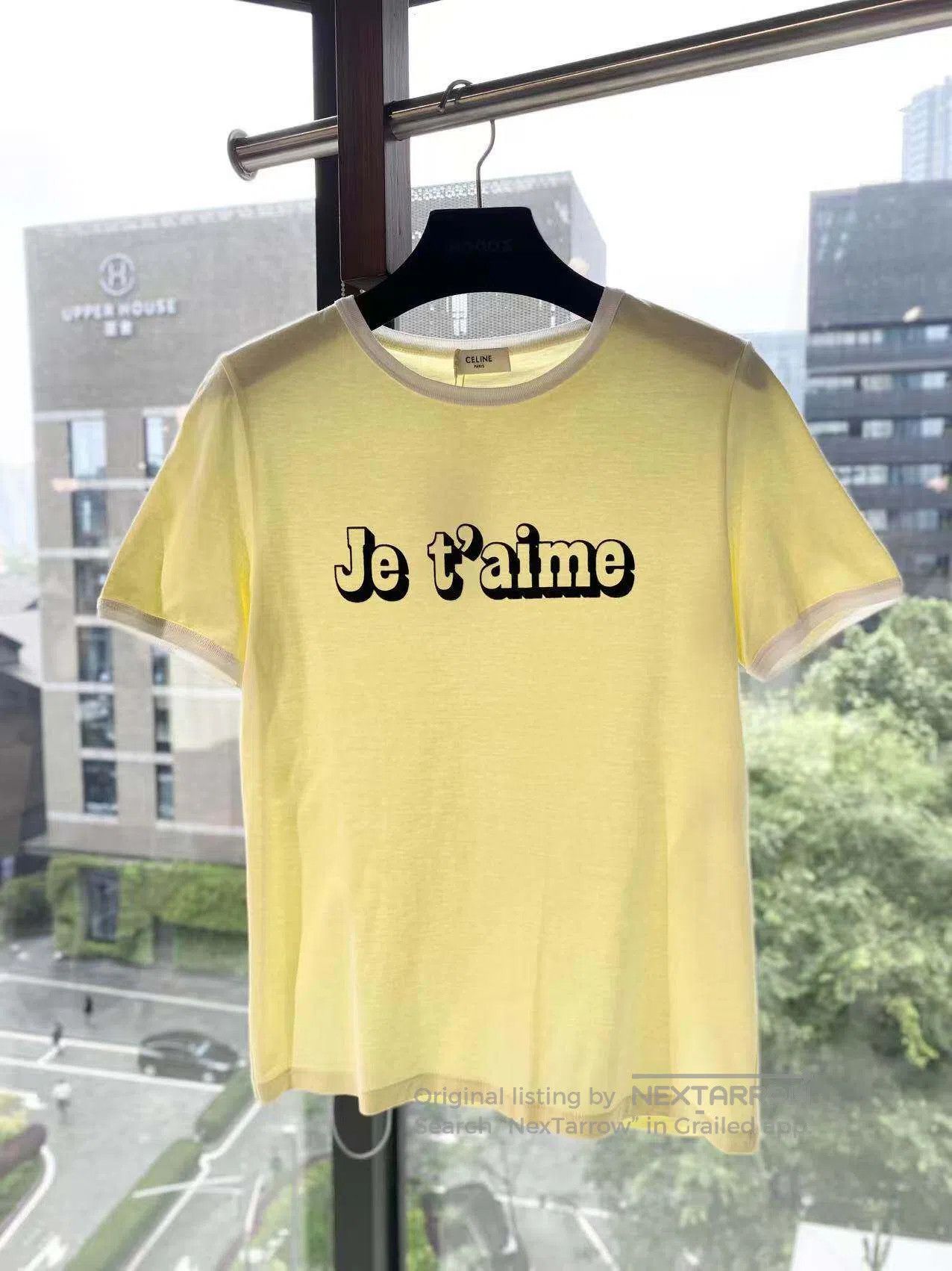 Celine Celine Je t’aime Cotton Short Sleeve T-Shirt| Size S / US 4 / IT 40 - 2 Thumbnail
