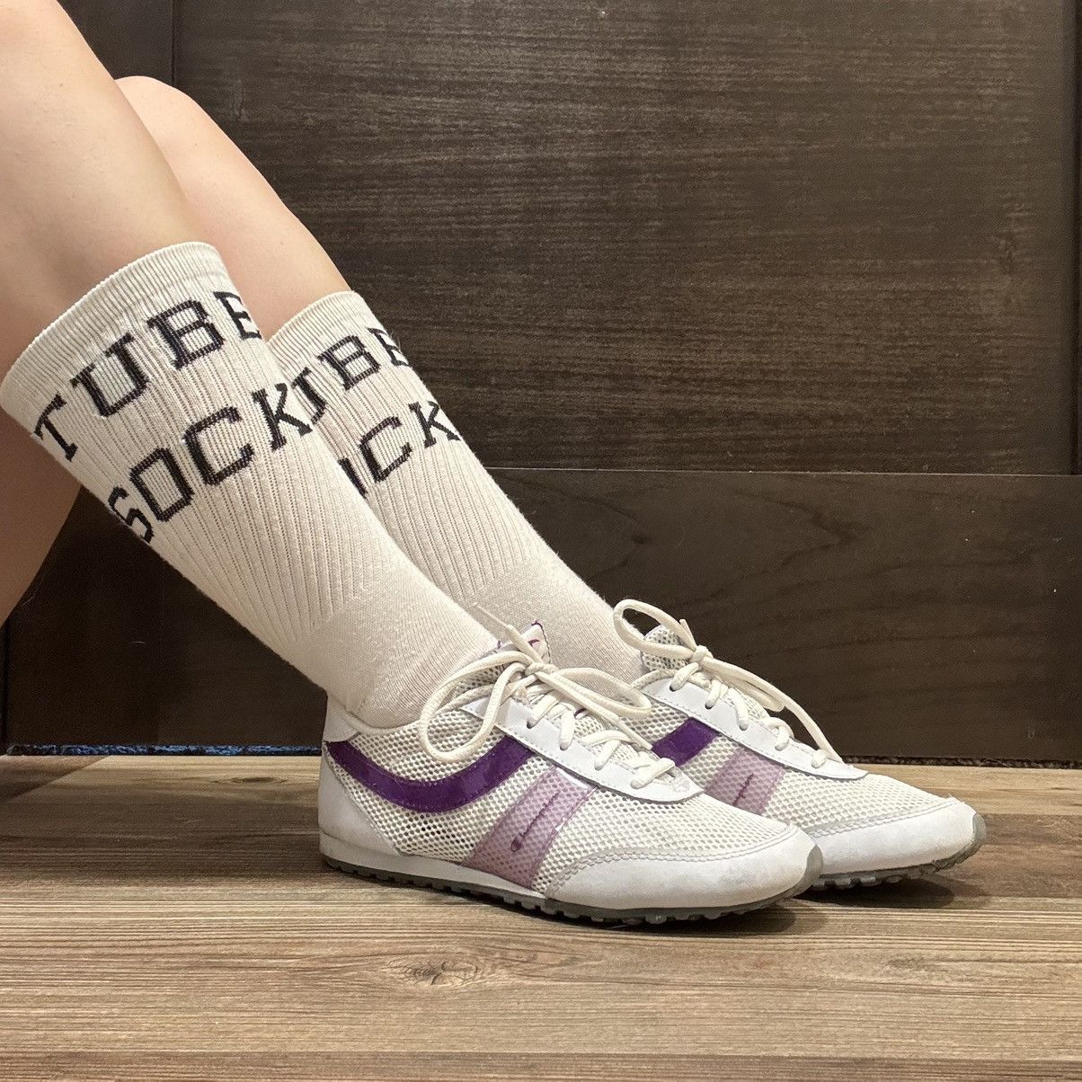 Champion CHAMPION Vintage Y2K White Purple Leather Track Sneakers Size US 7 / IT 37 - 2 Thumbnail