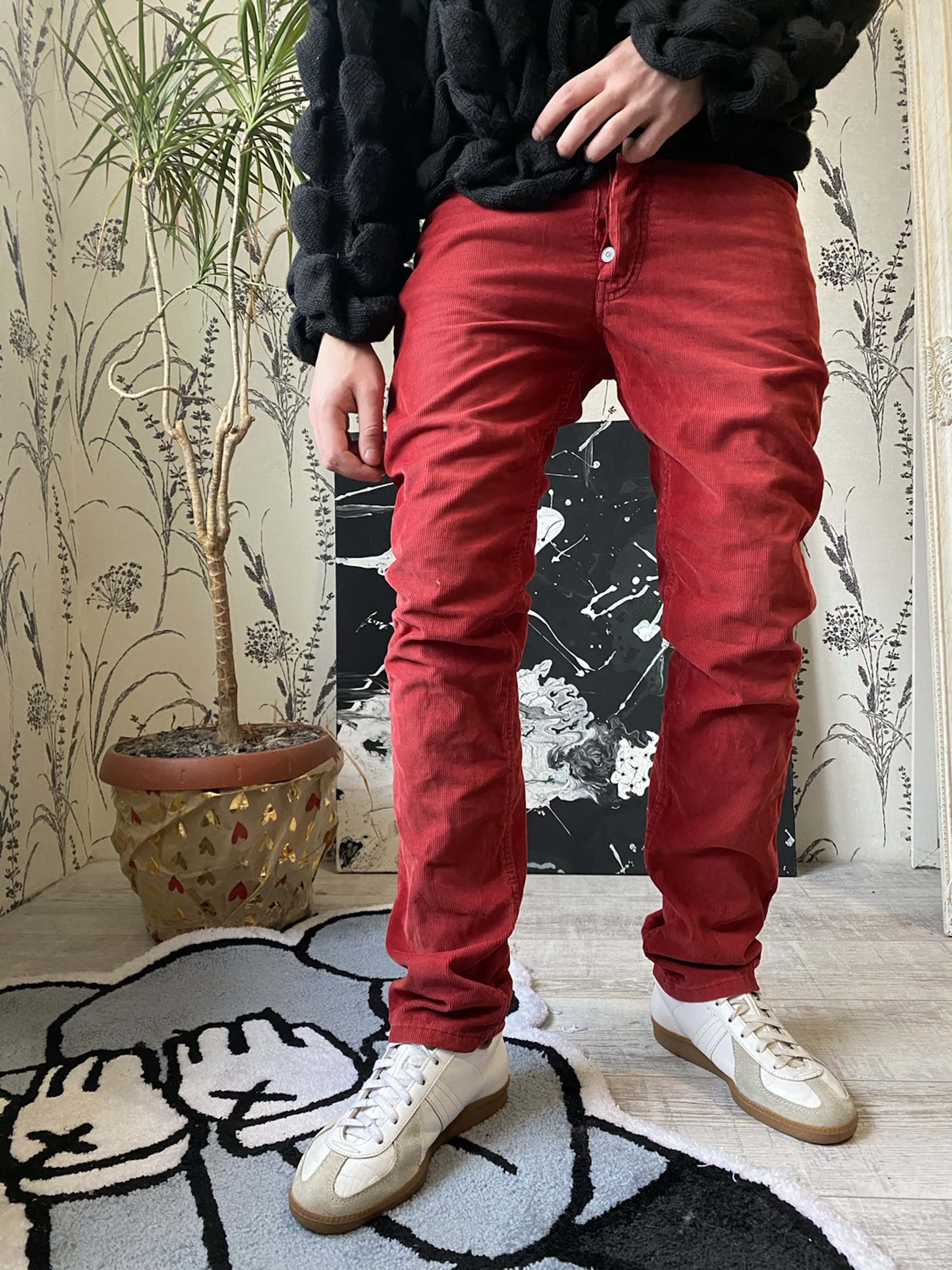 Maison Margiela Maison Margiela - AW13 Red Corduroy Pants Size US 30 / EU 46 - 10 Thumbnail