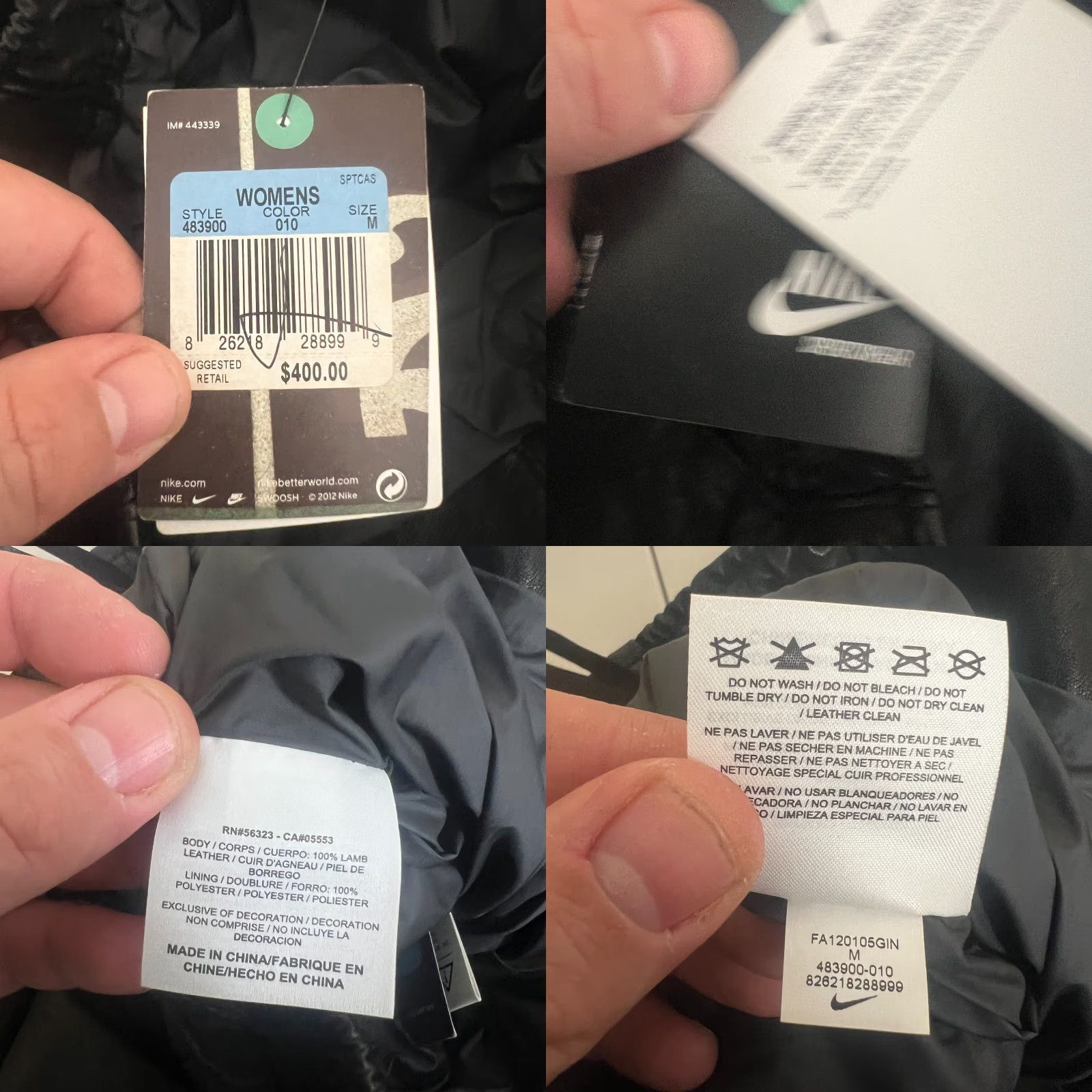 Nike NIKE 100% Lamb Leather High Low Zipper Skirt Women's Medium Black Party/Cocktail Size 32" / US 10 / IT 46 - 8 Thumbnail
