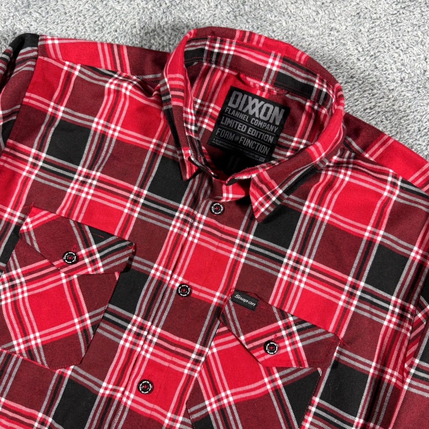 Vintage Dixxon Flannel Shirt Mens XL Red Black Plaid Limited Edition Snap-on Button-Up Size US XL / EU 56 / 4 - 2 Thumbnail