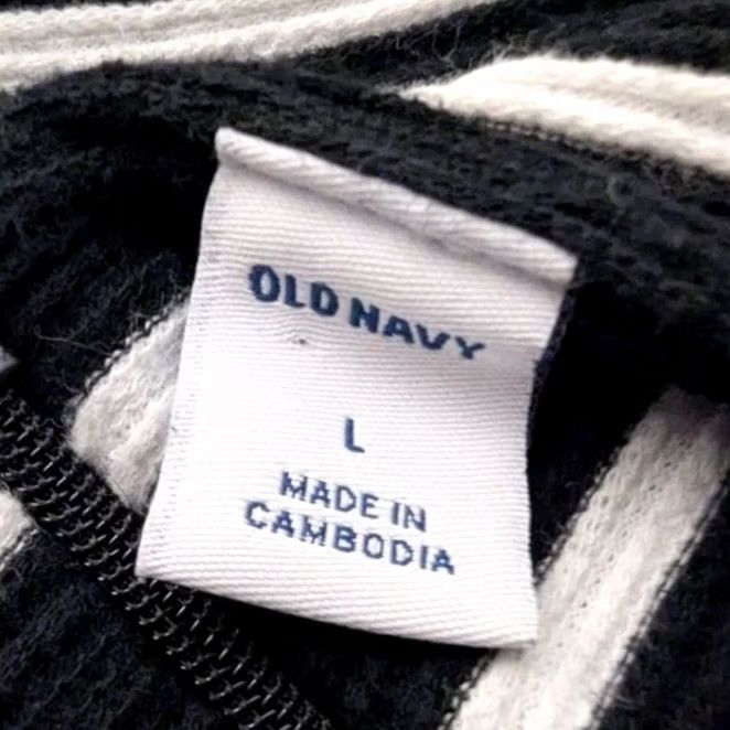 Old Navy Old Navy Black & White Striped Dress Womens L Shift Boat Neck Long Sleeve Knit Cotton Blend Business Casual Workwear Nautical Classic Mod Size L / US 10 / IT 46 - 6 Thumbnail