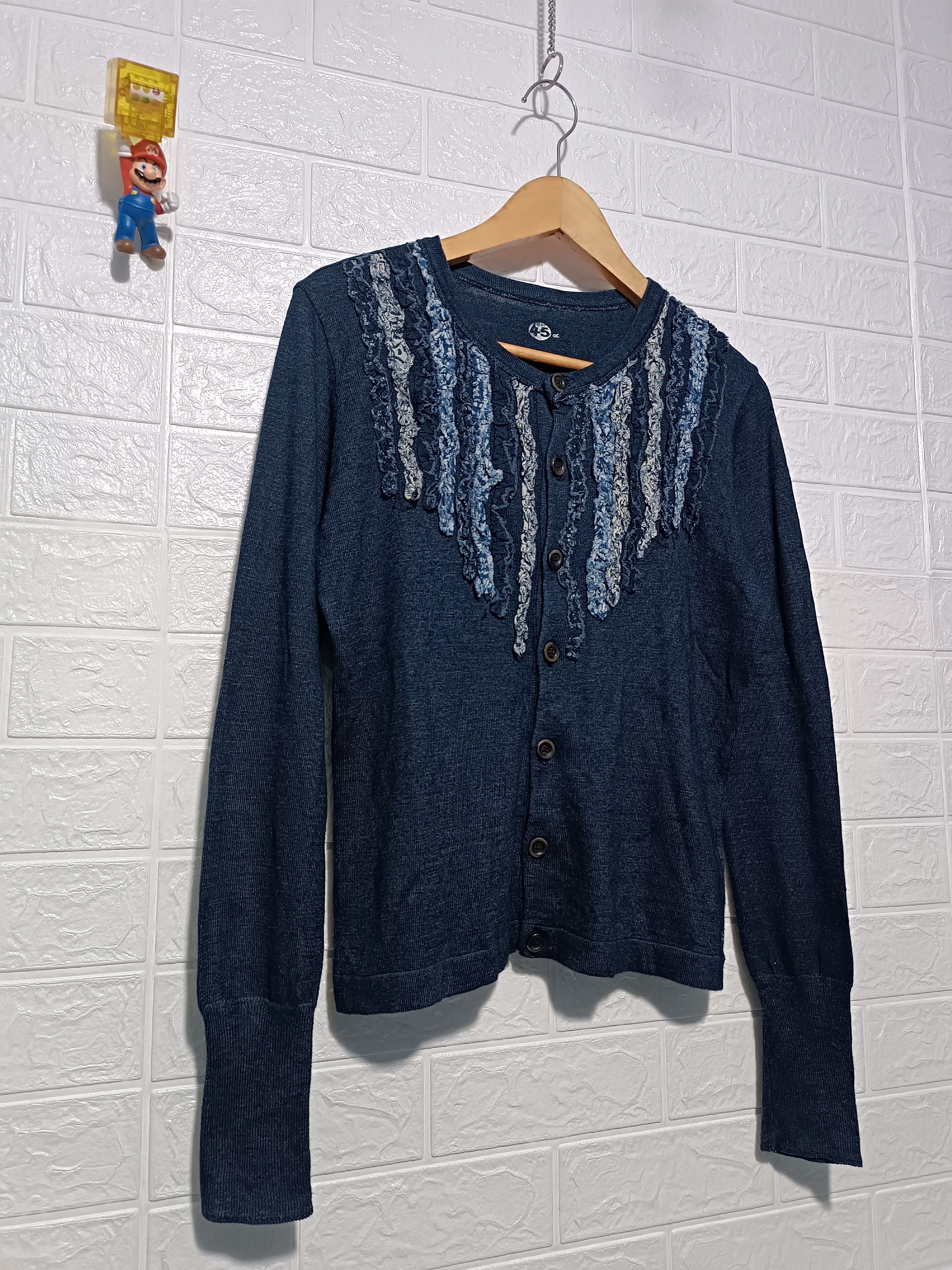 45rpm 45rpm Indigo Dyed Cotton Knit Cardigan Denim Cut Size M / US 6-8 / IT 42-44 - 4 Thumbnail
