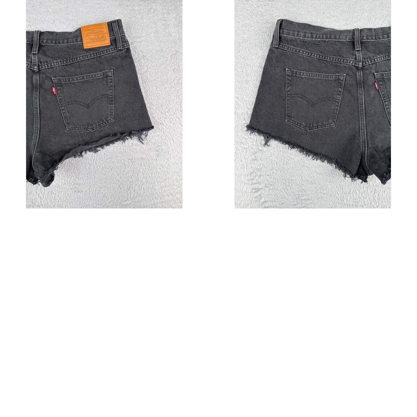 Levi's VINTAGE Levis Shorts Womens Black Denim 33 High Rise 80s Cut-Off 5-Pocket Stretch Jeans Short Size 24" / US 00 / IT 34 - 10 Thumbnail