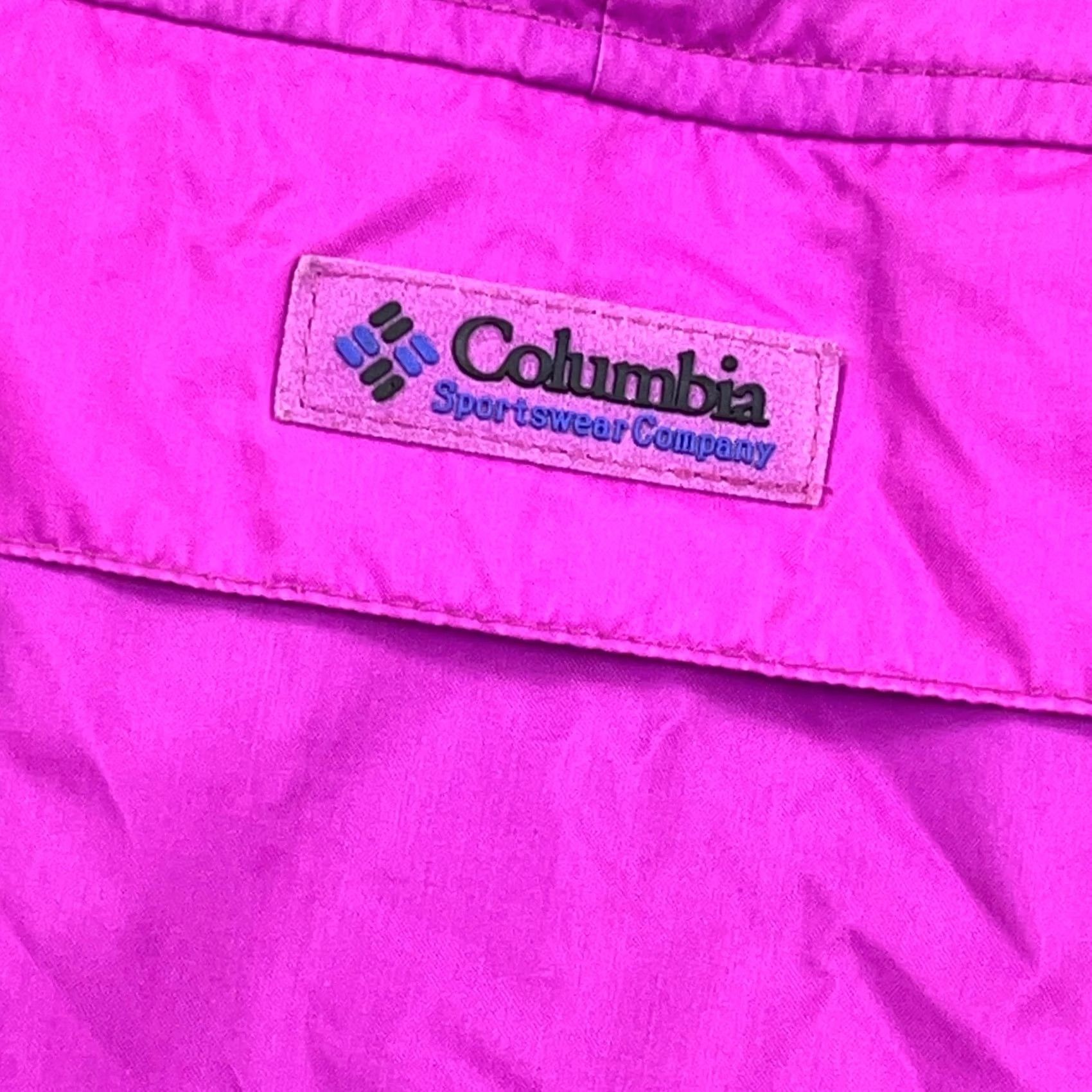 Pinko Columbia Windbreaker Jacket Women XL Pink Teal Pullover Zip VTG Colorblock Regular 80s 90s Outdoor Sports Hoodie? Size XL / US 12-14 / IT 48-50 - 3 Thumbnail