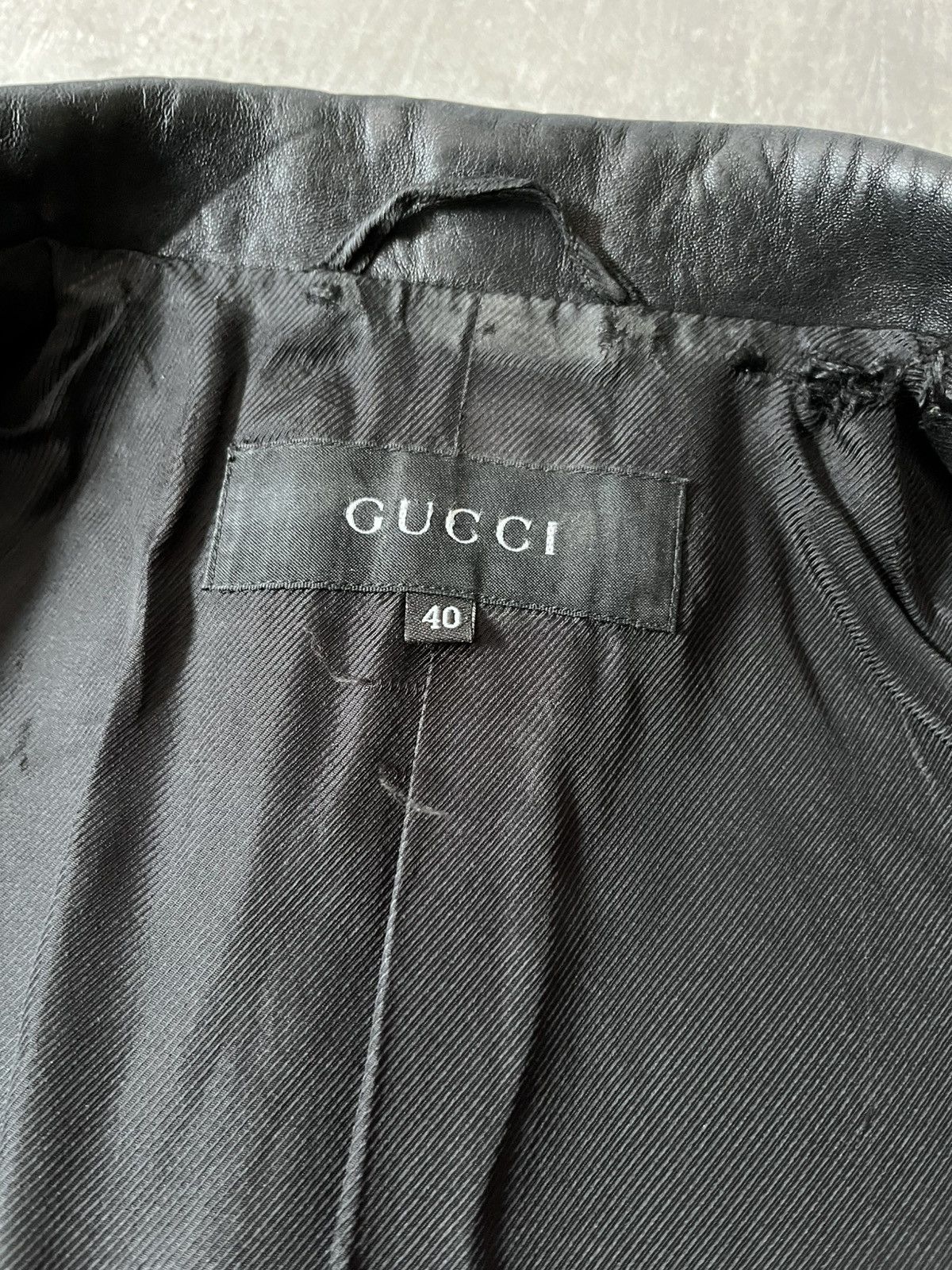 Gucci Gucci F/W 1998 by Tom Ford Leather blazer jacket black Size L / US 10 / IT 46 - 12 Thumbnail