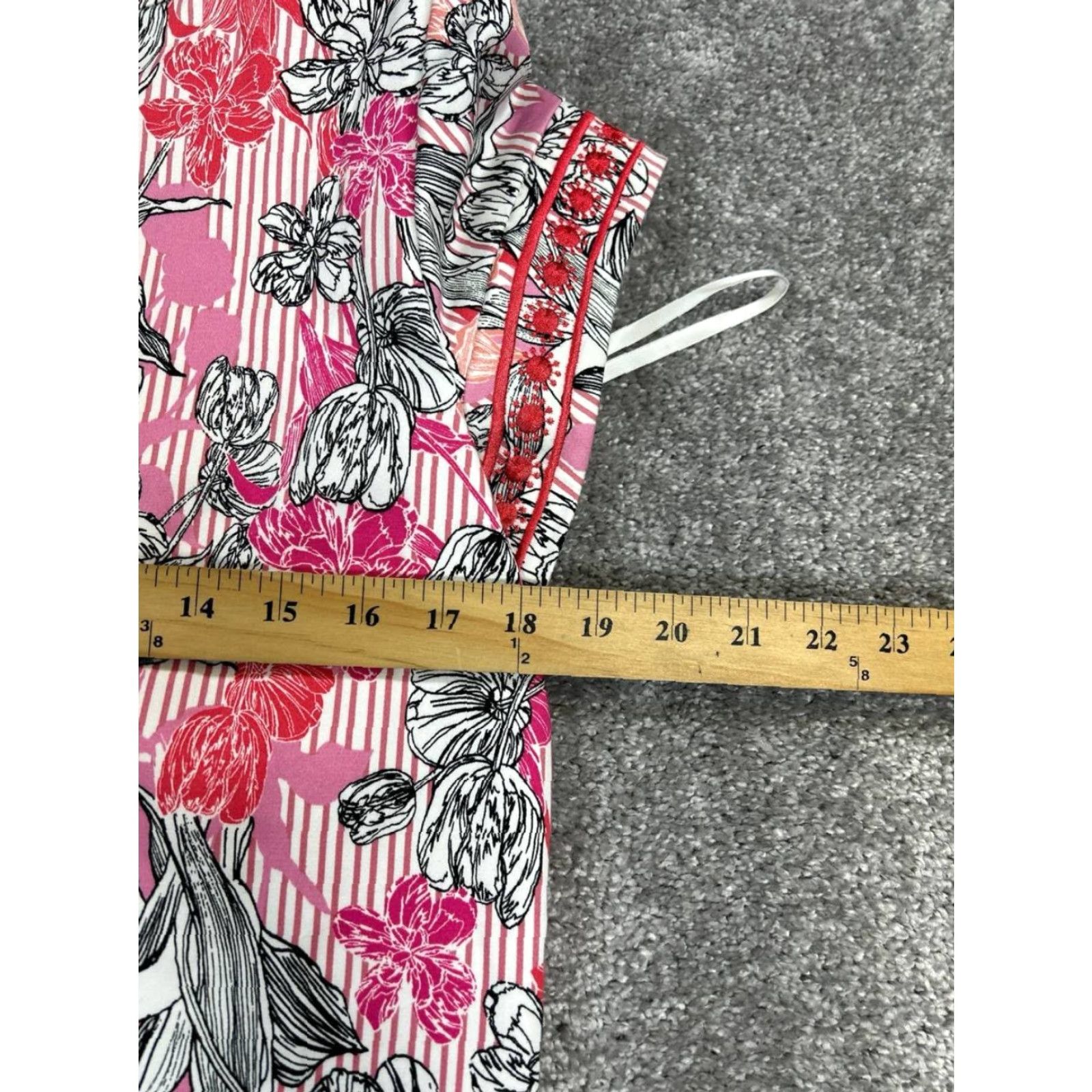 Vintage Pappagallo Dress Womens 10 Pink Black Floral Cotton Tunic Dress Size L / US 10 / IT 46 - 6 Thumbnail