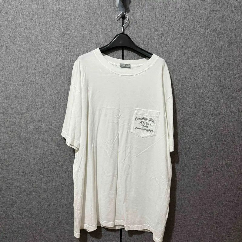 Dior White Cotton Logo Embroidery T-Shirt 0089