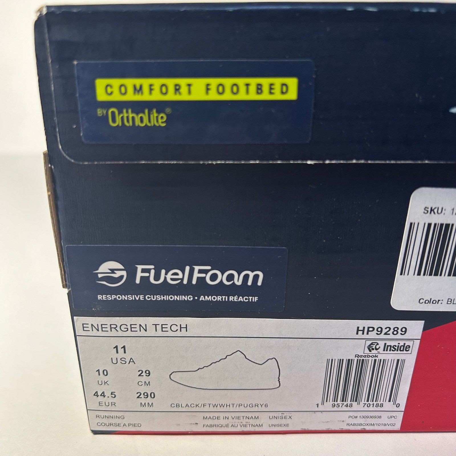 Reebok Mens Reebok Energen Tech Size 10 Black/White HP9289 Size US 11 / EU 44 - 12 Thumbnail