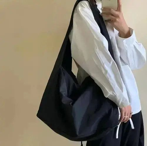 Japanese Brand × Vintage Oversized baggy black shoulder tote bag Size ONE SIZE - 2 Thumbnail