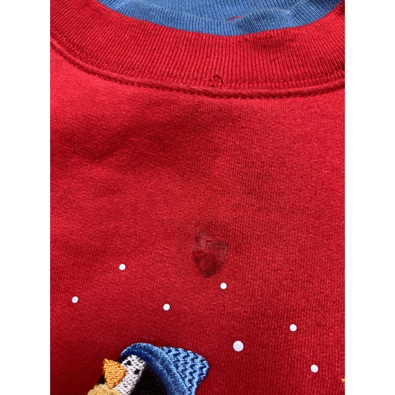 Vintage VINTAGE Sweatshirt Christmas Penguins Snow Handmade Crewneck Men L Red Size US L / EU 52-54 / 3 - 3 Thumbnail