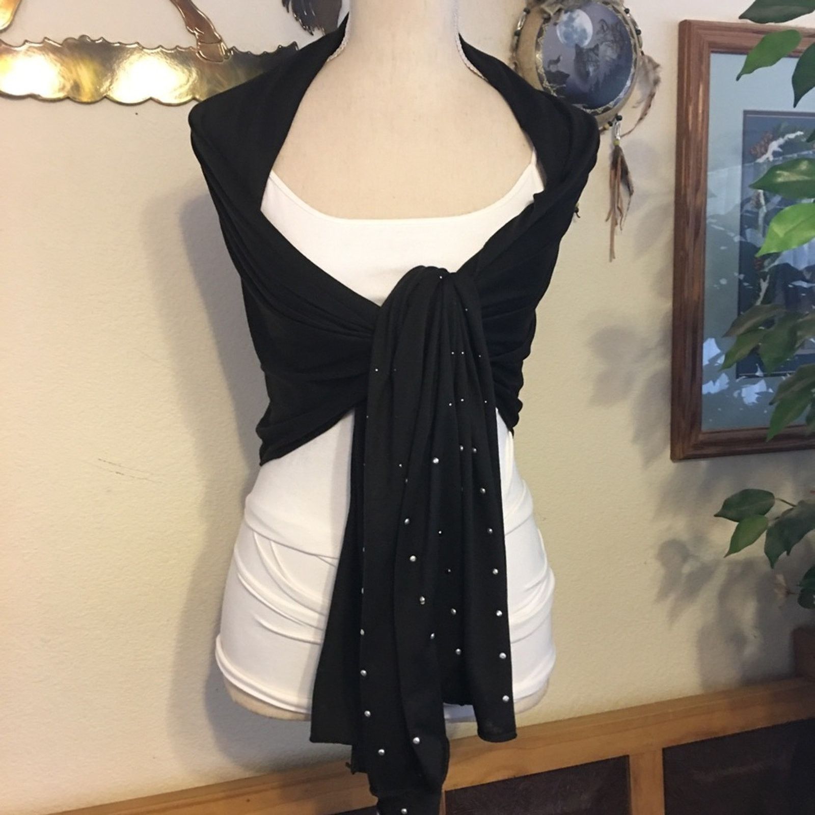 Other dazzle black studded scarf wrap sash belt Size ONE SIZE - 1 Thumbnail