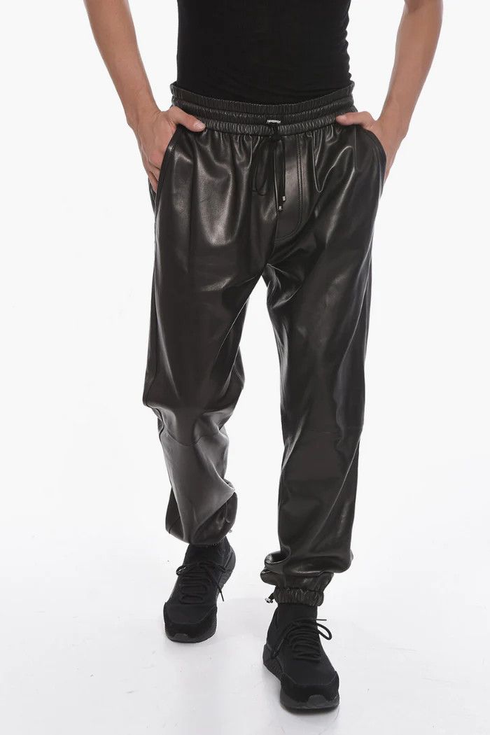 Amiri o1wfsh0625 Soft-Leather Joggers in Black Size US 36 / EU 52 - 2 Thumbnail