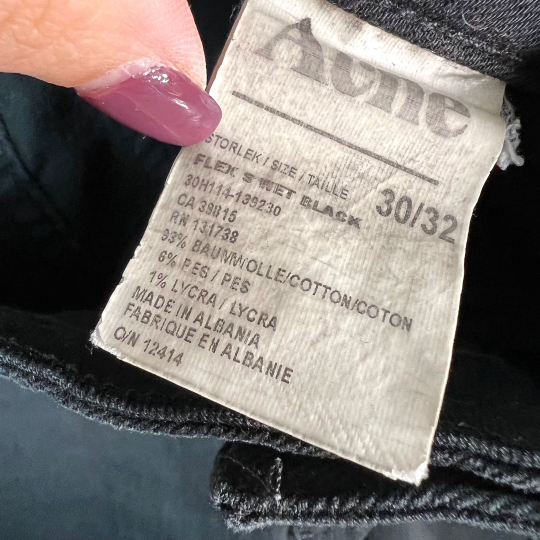 Acne Studios Acne Womens Jeans Skinny 30 Black Stretch Denim Cotton Blend 5-Pocket Design Slim Size 30" / US 8 / IT 44 - 4 Thumbnail