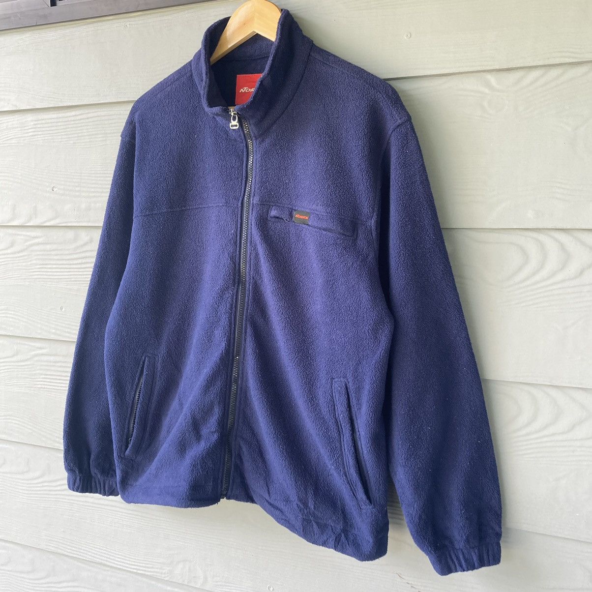 Vintage Vintage Nordica Blue Blank Fleece Sweater Size US L / EU 52-54 / 3 - 3 Thumbnail