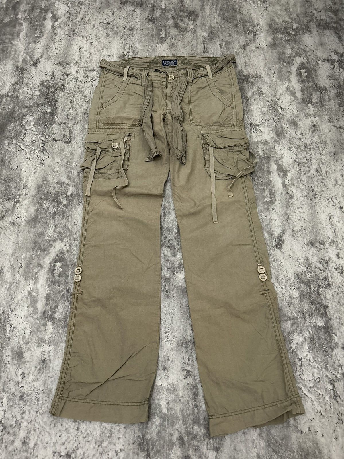If Six Was Nine × Polo Ralph Lauren × Vintage Vintage Polo Jeans Company Sun Faded Cargo Pants With Belt Size US 32 / EU 48 - 3 Thumbnail