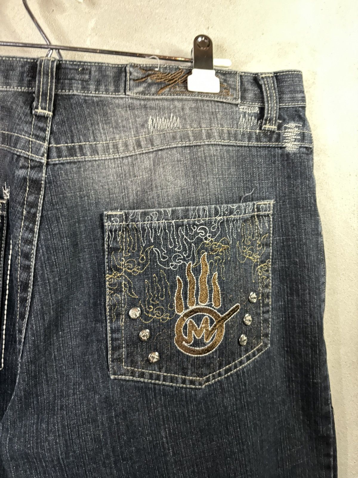 Affliction × JNCO Crazy vintage Y2K Jnco Opium Denim Jean Shorts Size US 38 / EU 54 - 7 Thumbnail