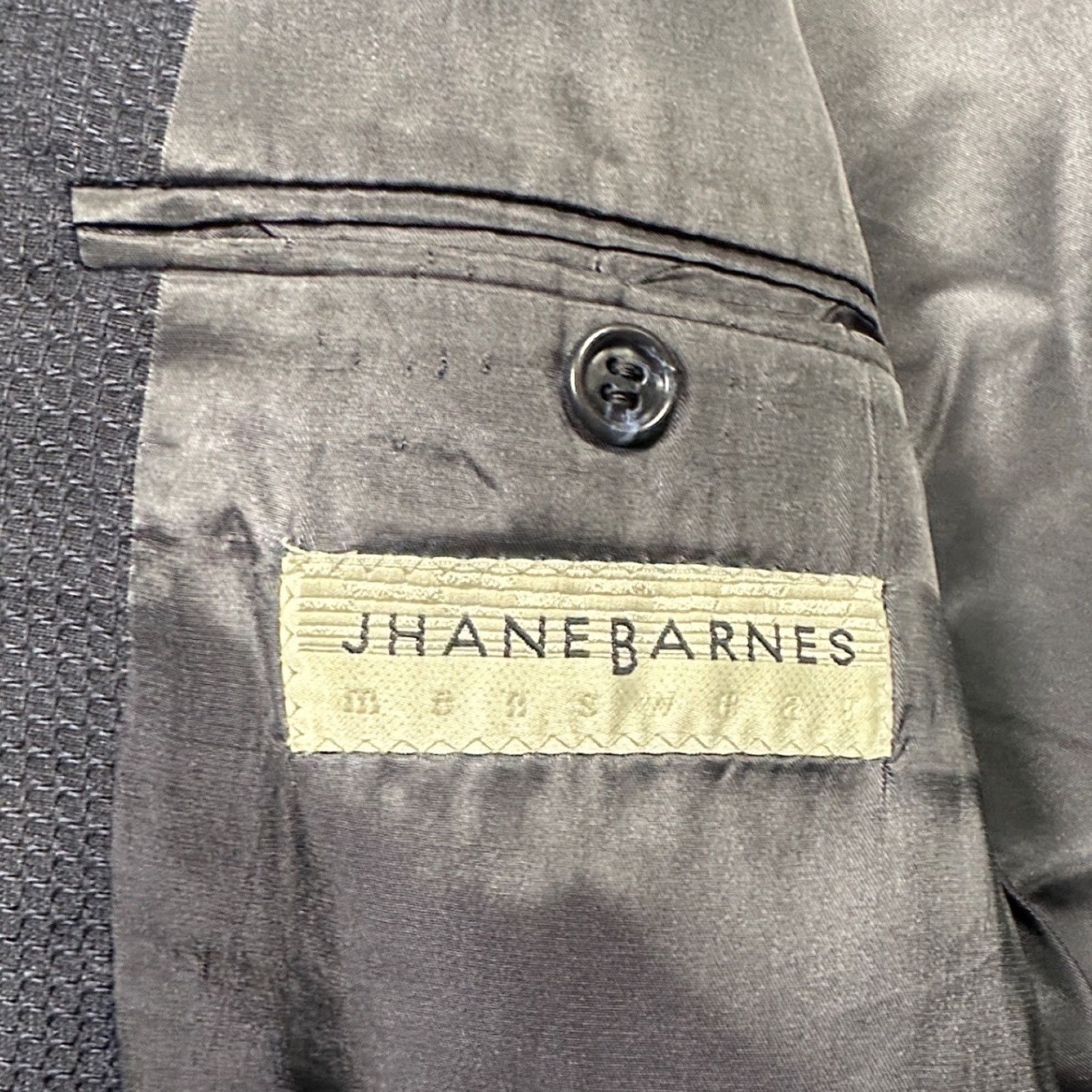 Jhane Barnes Jhane Barnes Blazer Mens 50L Blue Gray Textured Sport Coat Size 50L - 7 Thumbnail
