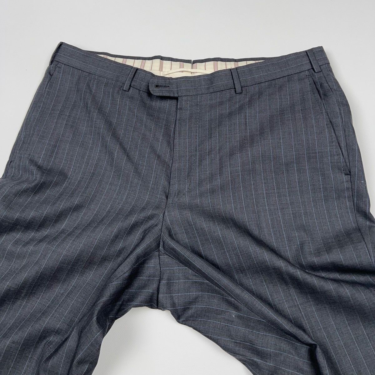 Ermenegildo Zegna Ermenegildo Zegna Su Misura Stripped Suit Wool Silk Size 46L - 18 Thumbnail