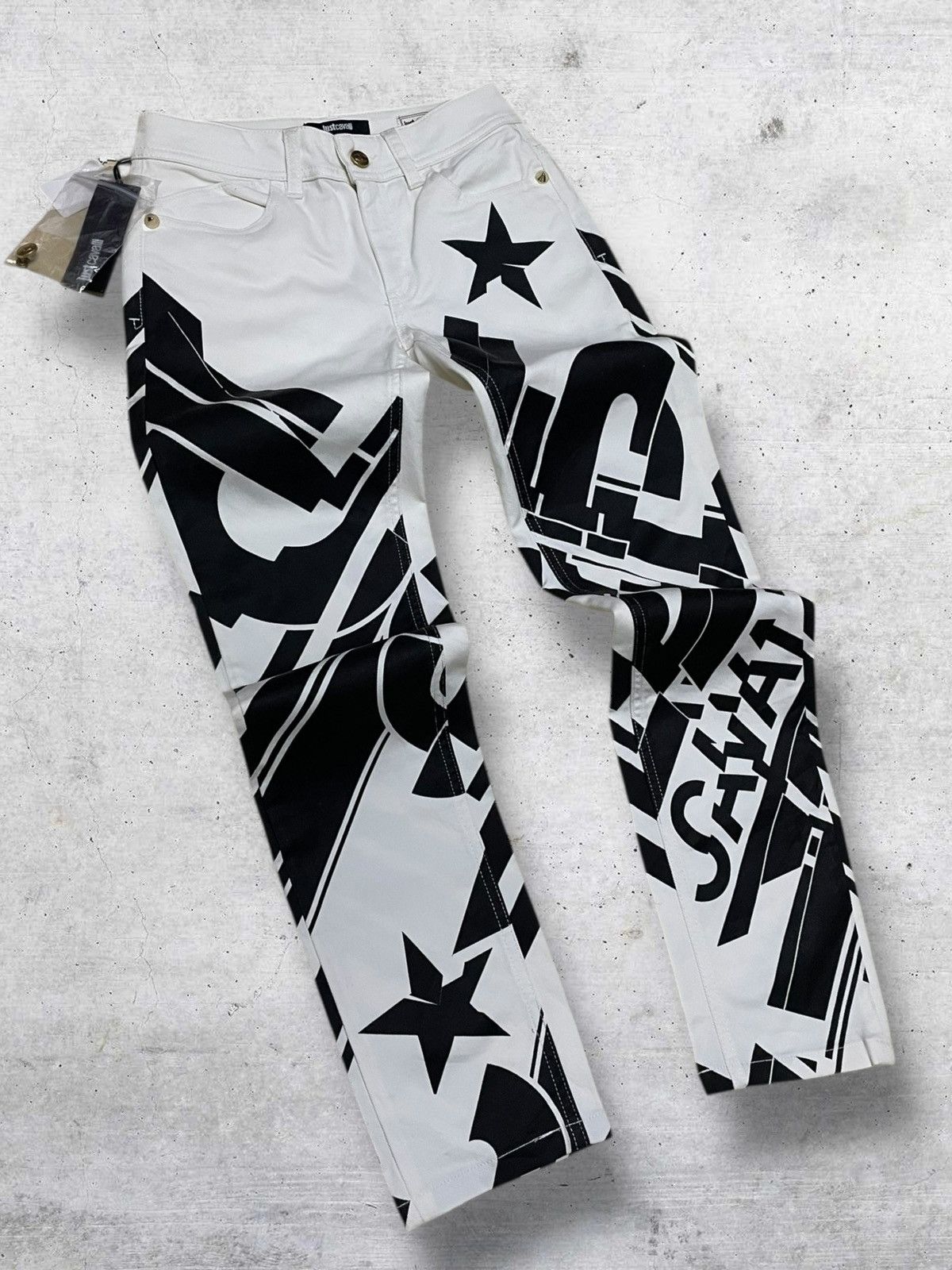 Just Cavalli DESIGNER JUST CAVALLI ICONIC FULLPRINT DESIGN ARCHIVE DENIM Size 24" / US 00 / IT 34 - 2 Thumbnail