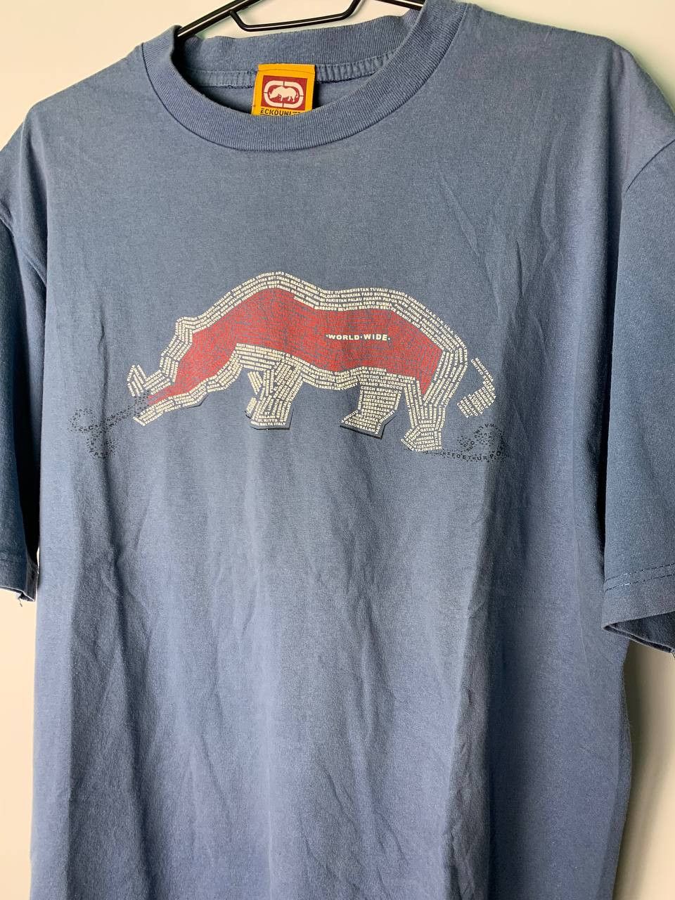 Ecko Unltd. Vintage Ecko Unltd Blue Graphic Logo Rhino T Shirt Size US L / EU 52-54 / 3 - 3 Thumbnail