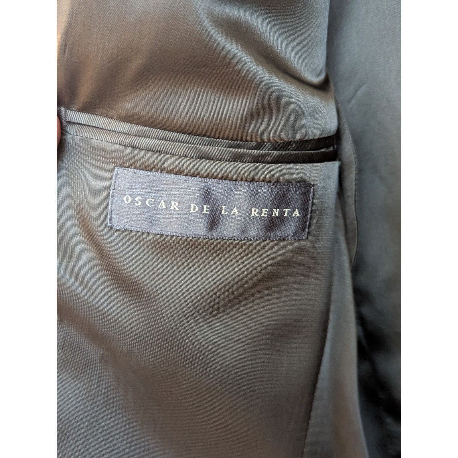 Oscar De La Renta 40R Brown 100% Wool Light Plaid 2 Button Notch Lapel Blazer Size 40R - 2 Thumbnail