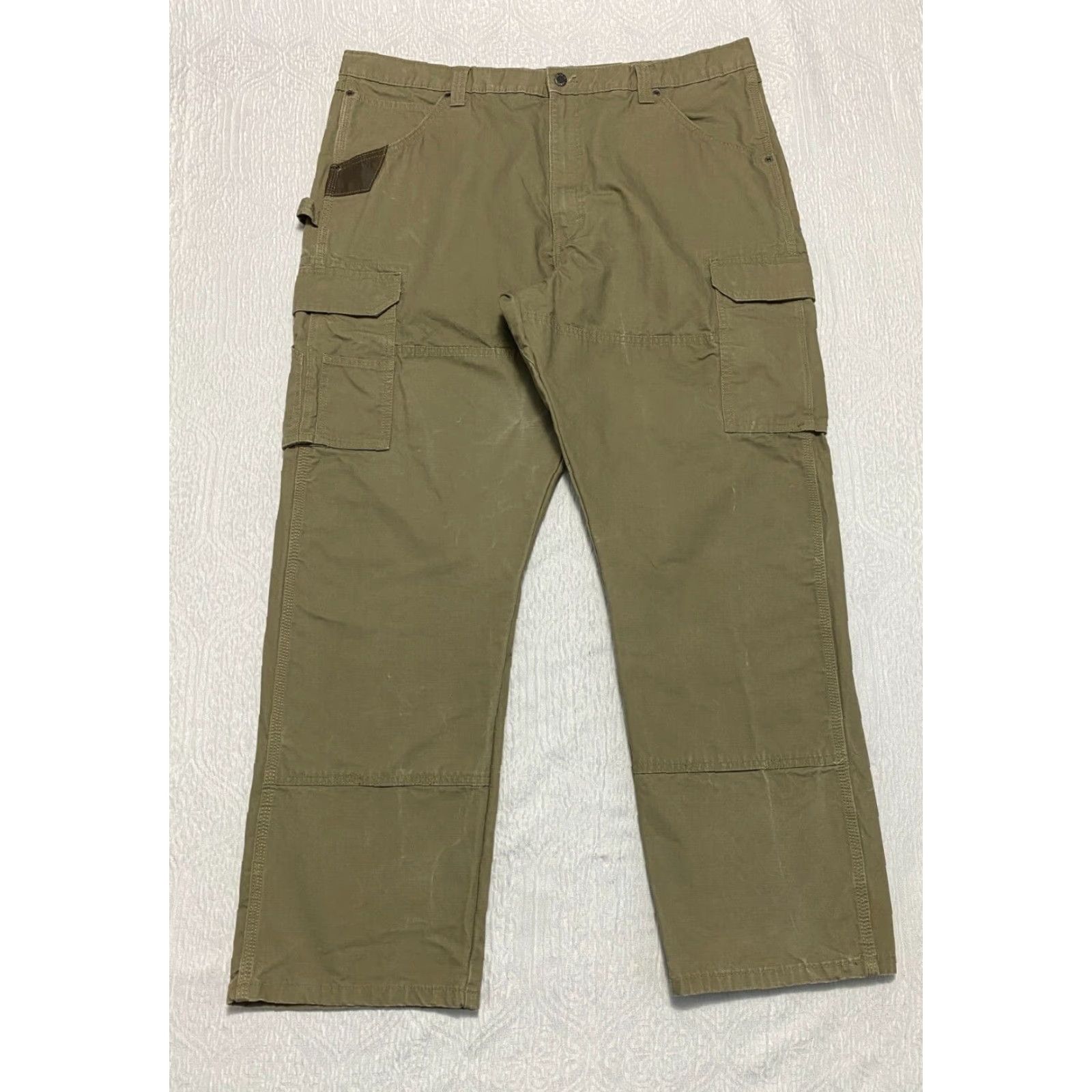 Wrangler Wrangler Workwear Relaxed Fit Carpenter Cargo Pants 42×32 Beige Wide Leg Ripstop 5-Pocket Mens Jeans Pants Size US 42 / EU 58 - 7 Thumbnail
