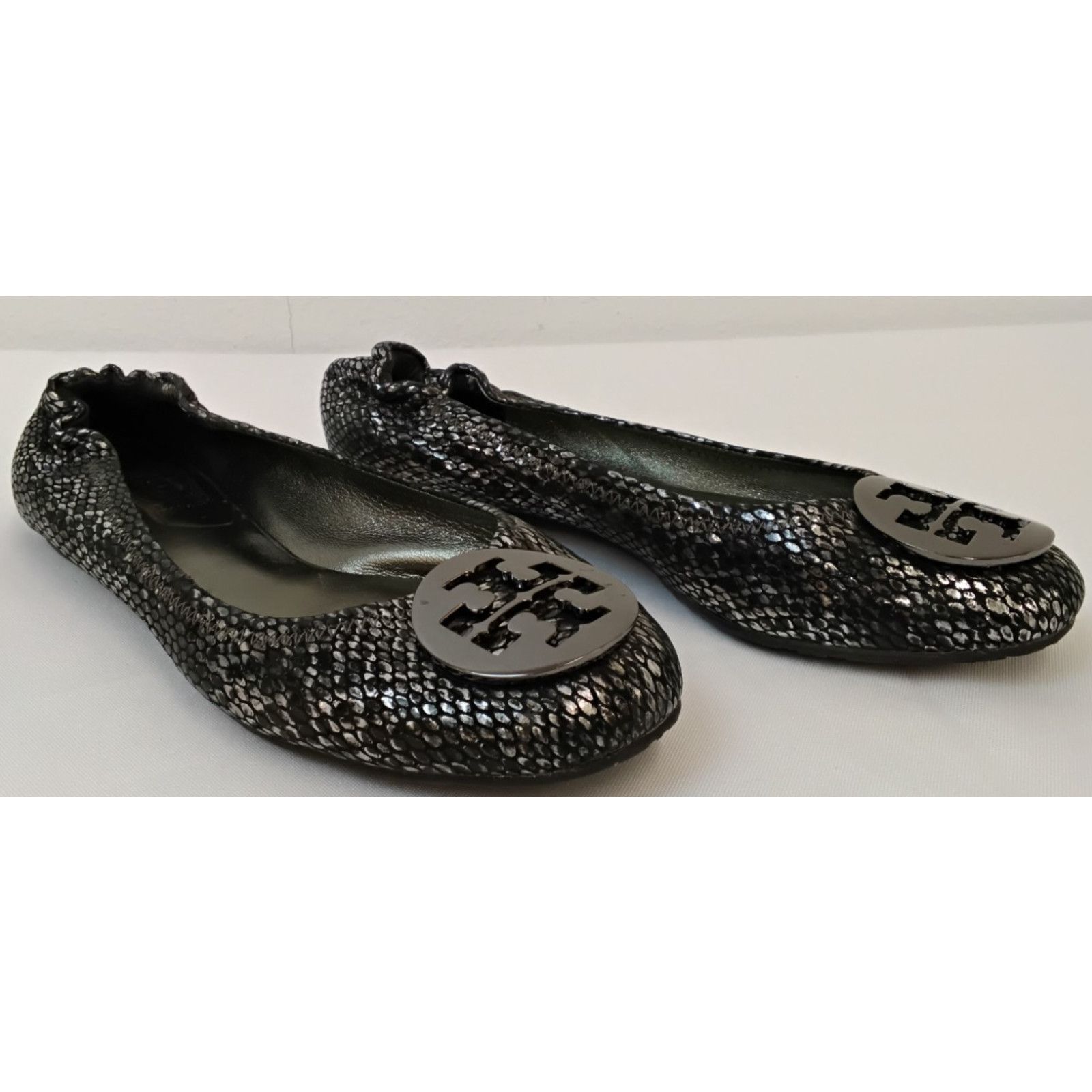 Tory Burch Tory Burch Reva Ballet Flats Women's 6.5M Silver Embossed Size US 6.5 / IT 36.5 - 3 Thumbnail
