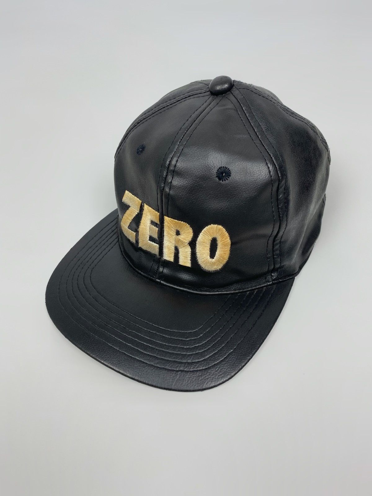 Vintage 1990’s Vintage Zero Spell Out PVC Coated Snap Back Hat Size ONE SIZE - 1 Thumbnail