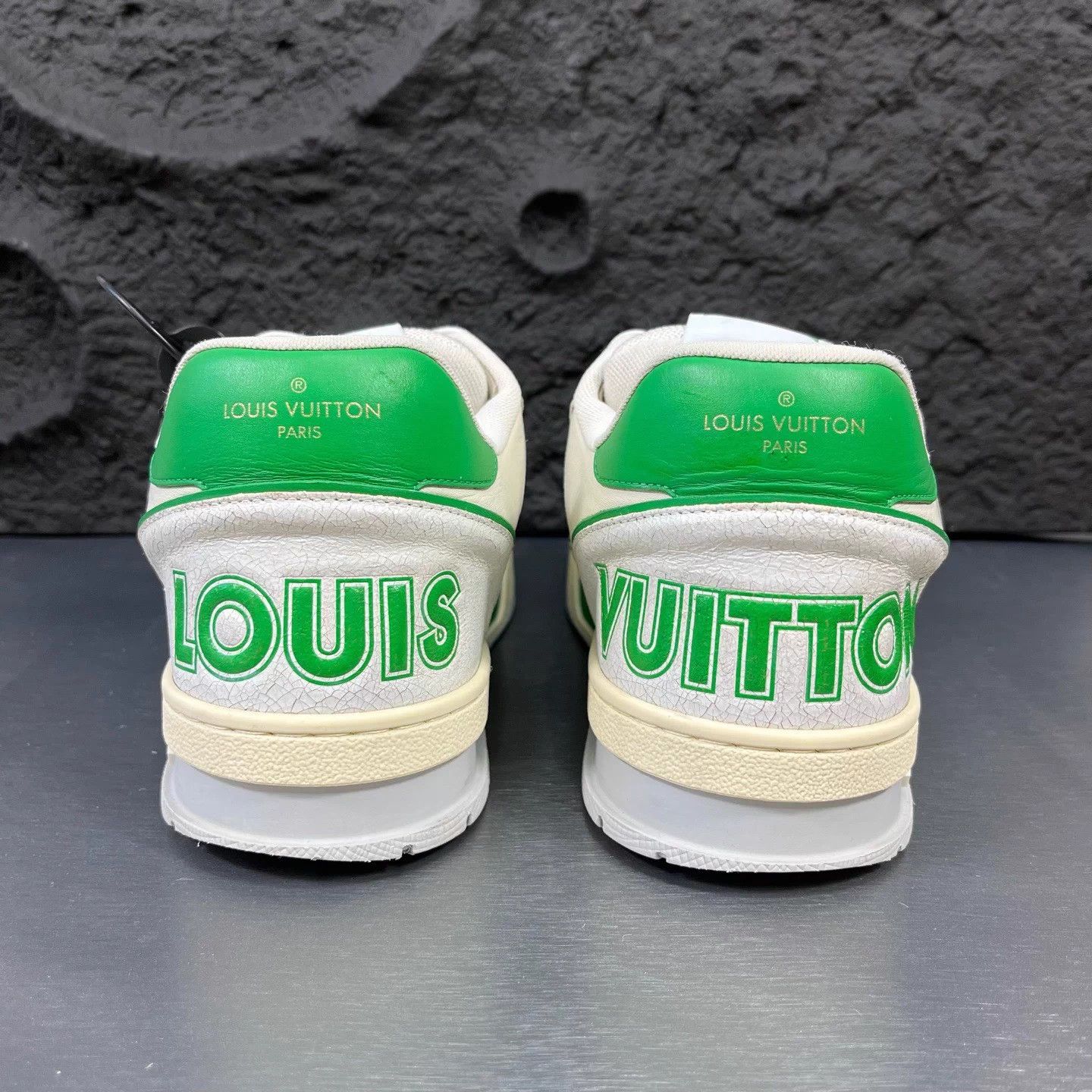 Louis Vuitton LV Trainer White Green Velcro UK7.5/41.5 95 New Size US 7.5 / EU 40-41 - 5 Thumbnail