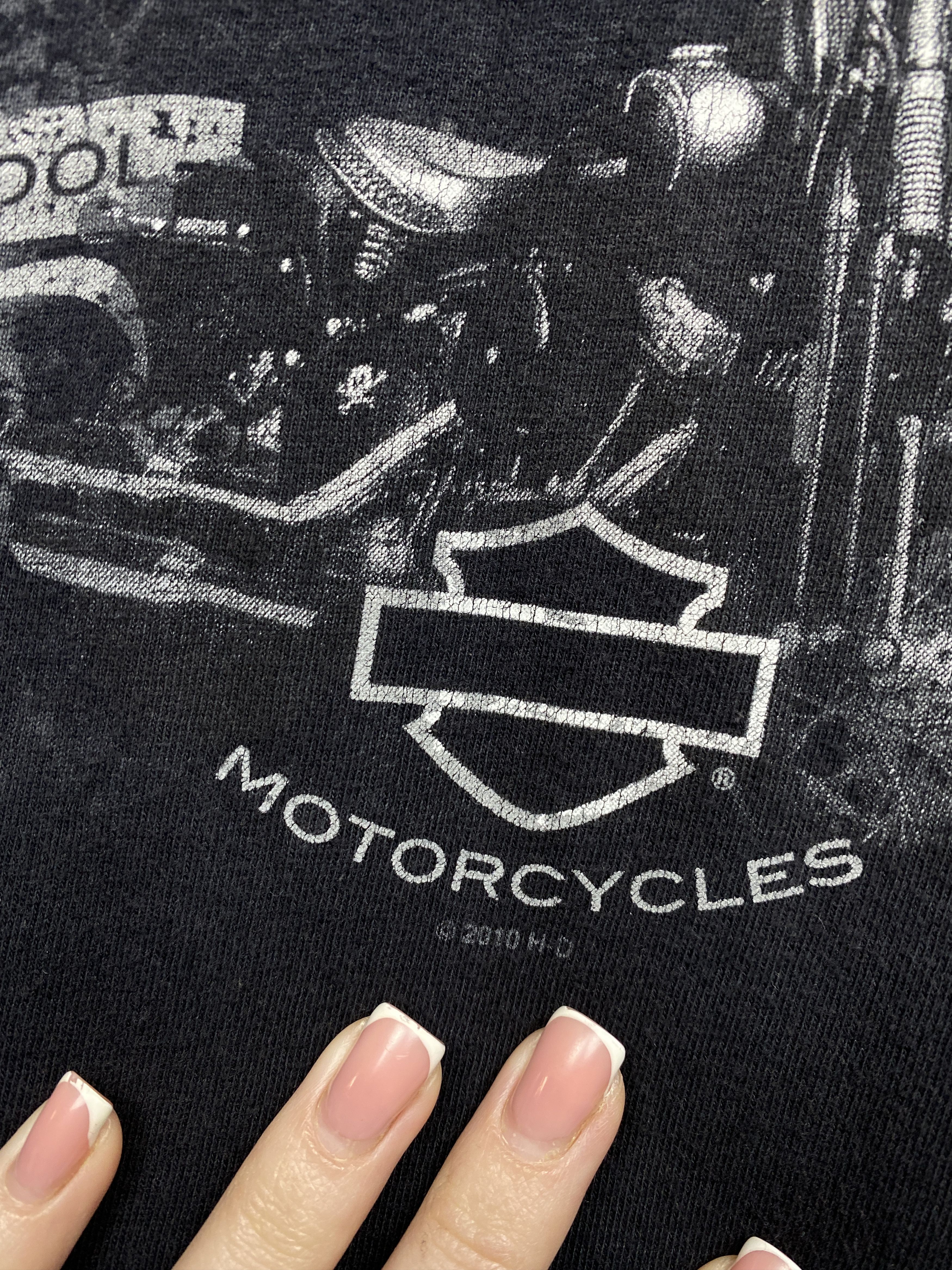 Harley Davidson × Vintage Harley Davidson 2010 Vintage Northern Lights Mens T-Shirt Size US L / EU 52-54 / 3 - 6 Thumbnail