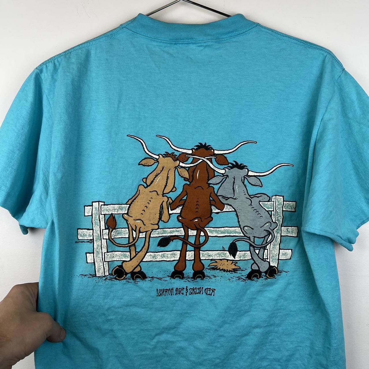 Designer Vintage Big Spring Texas Graphic T-Shirt Cartoon Cows Design Size US M / EU 48-50 / 2 - 5 Thumbnail